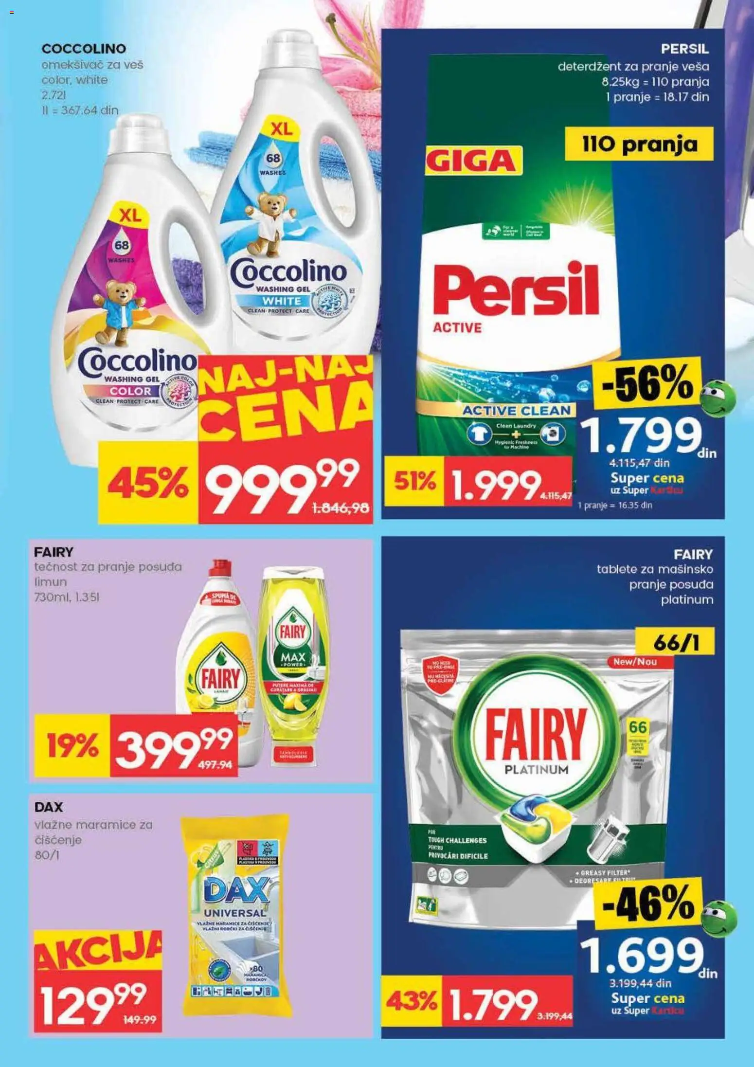 Idea katalog - važi od 16.04.2026 | Strana: 31 | Proizvode: Vlažne maramice, Coccolino, Persil, Omekšivač za veš