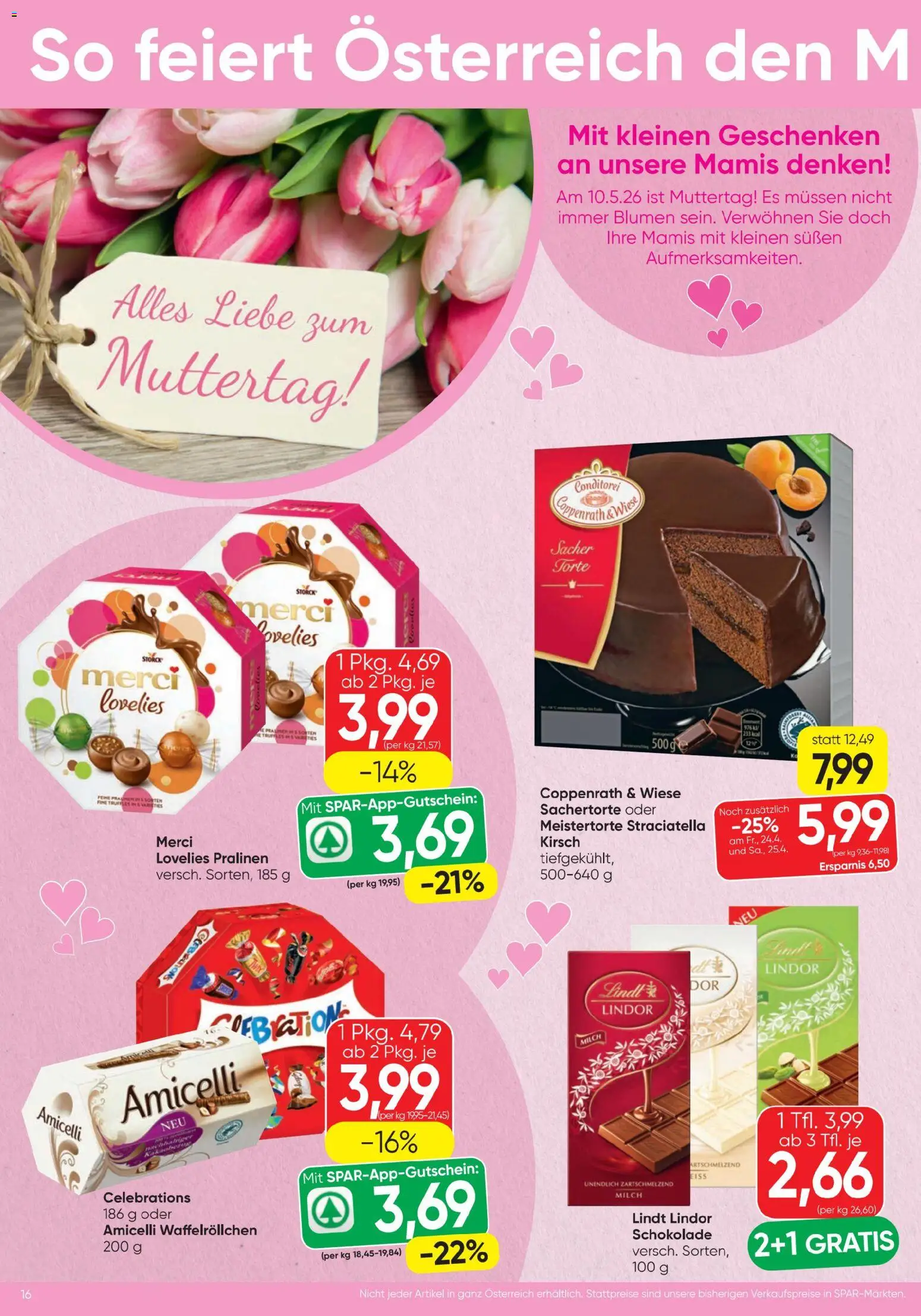 Spar - Flugblatt gültig ab 23.04.2026 | Seite: 16 | Produkte: Milch, Schokolade