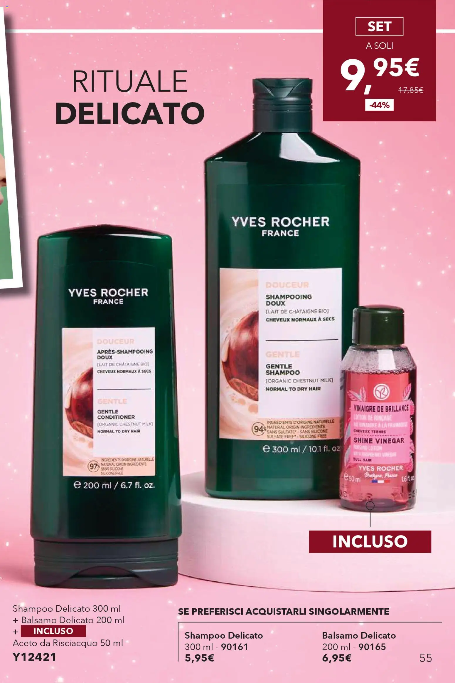Volantino Yves Rocher del 29.11.2025 | Pagina: 55 | Prodotti: Shampoo, Balsamo, Aceto, Silicone