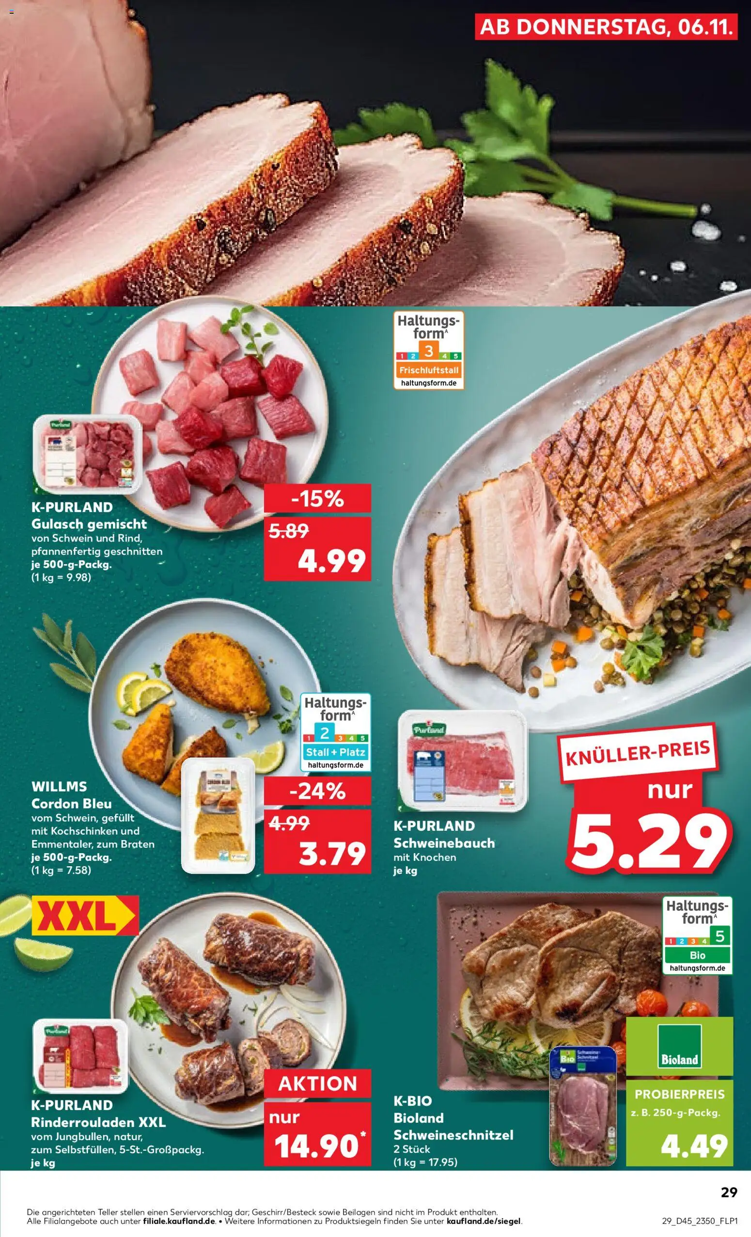 Kaufland prospekt Völklingen	 – gültig ab 09.11.2025 | Seite: 29 | Produkte: Rinderrouladen, Schweinebauch, Gulasch
