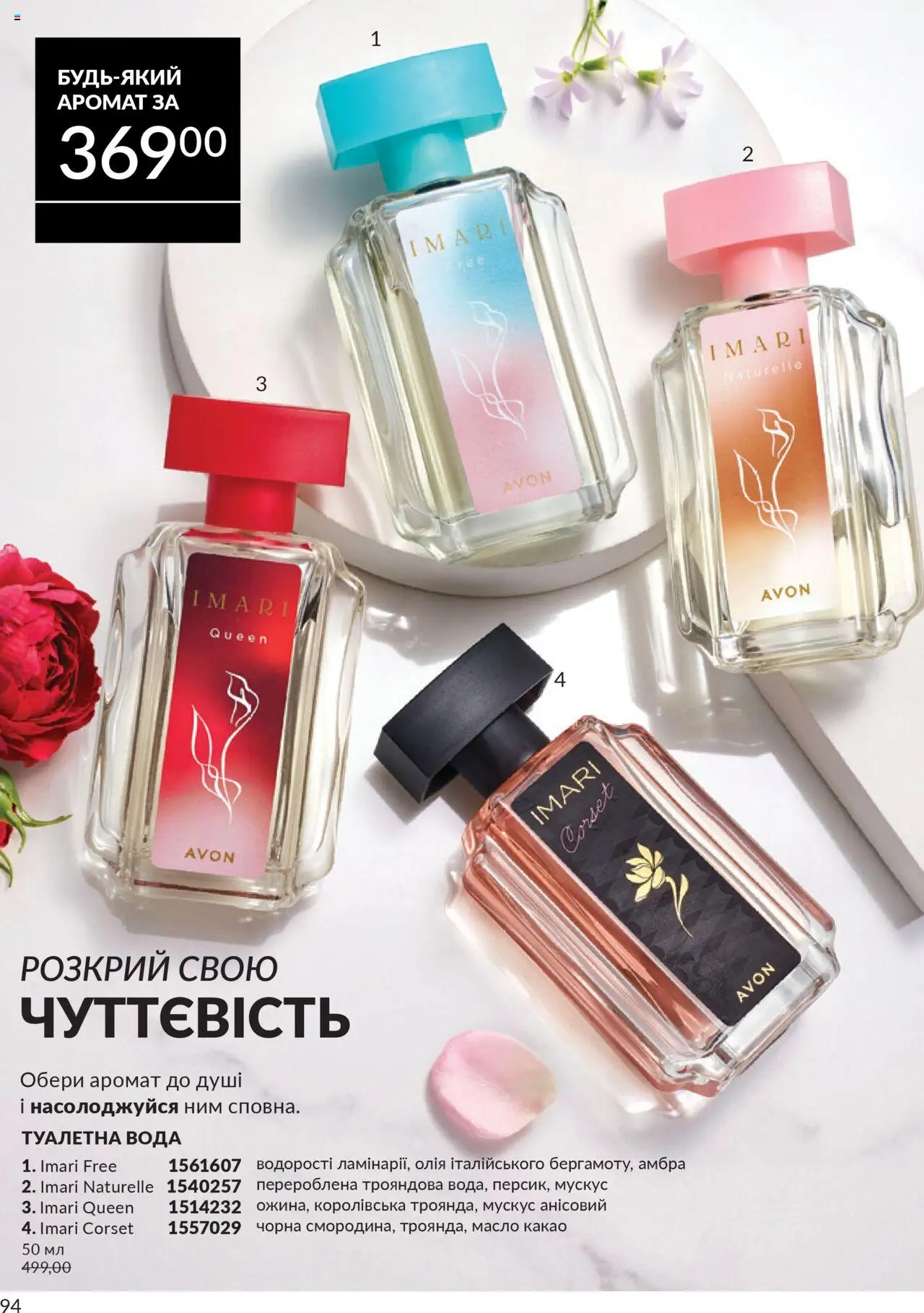 AVON Kаталог - дійснийкції з 01.07.2025 | Сторінка: 94 | Товари: Олія, Вода, Аромат, Туалетна вода