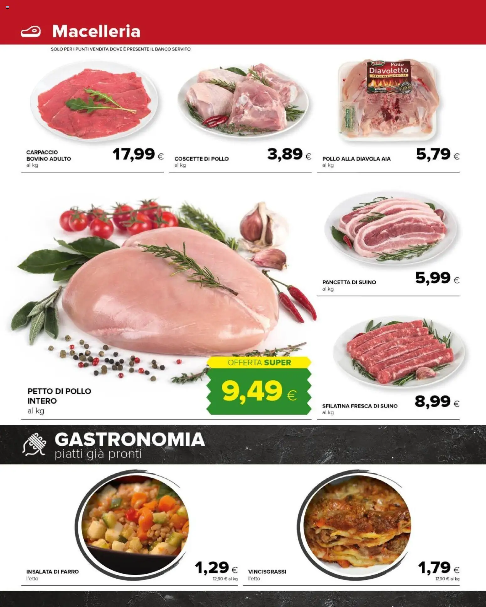 Volantino Tigre del 22.04.2026 | Pagina: 4 | Prodotti: Petto di Pollo, Pancetta, Suino, Farro