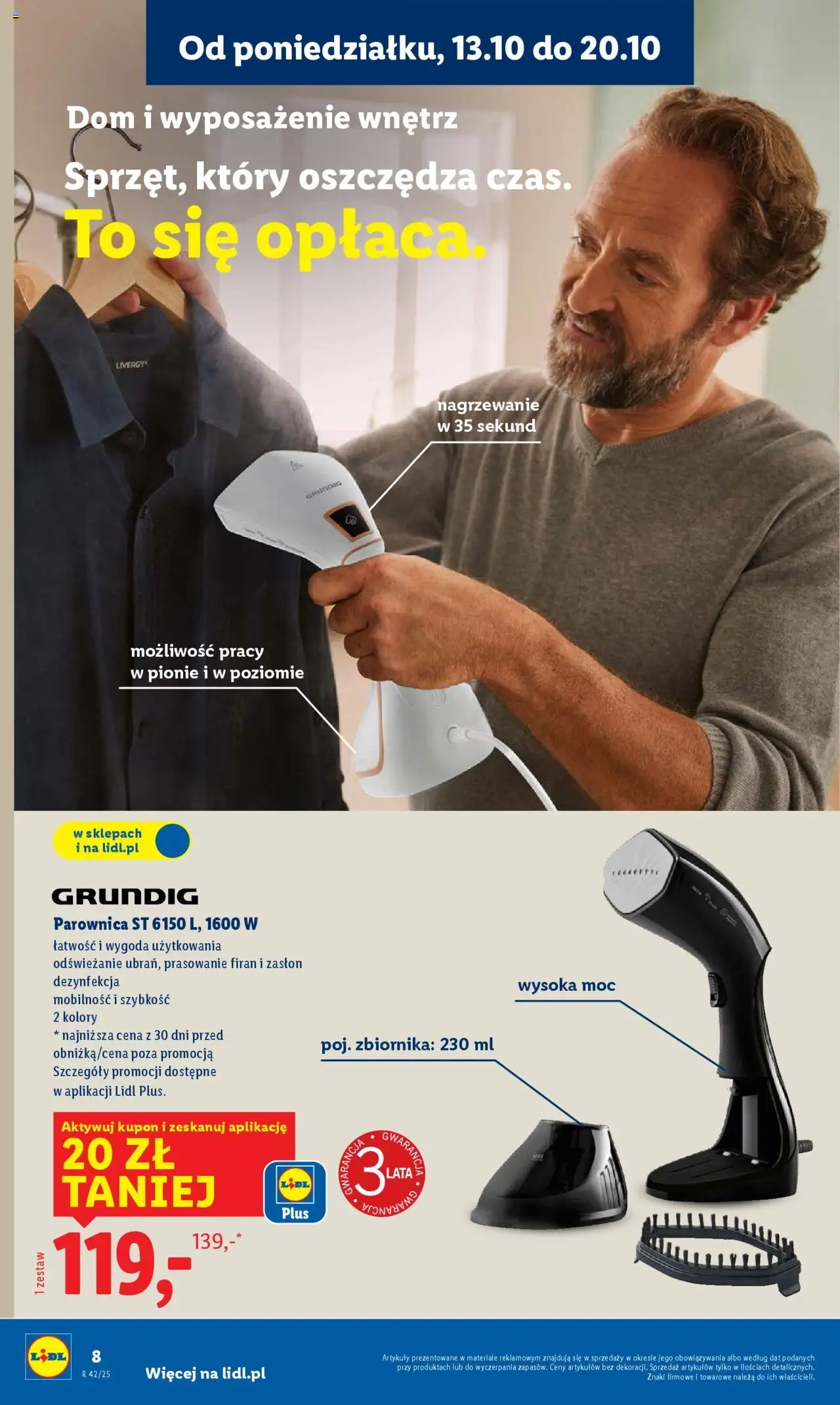 Lidl Katalog od 13.10.2025 | Strona: 8 | Produkty: Parownica