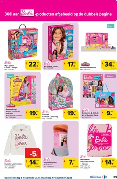 Carrefour - Hypermarkten Promoties  - Voorbeeld van een folder van Carrefour, geldig van 05.11.2025 | Pagina: 39 | Producten: Rugzak, Sweater, Bed