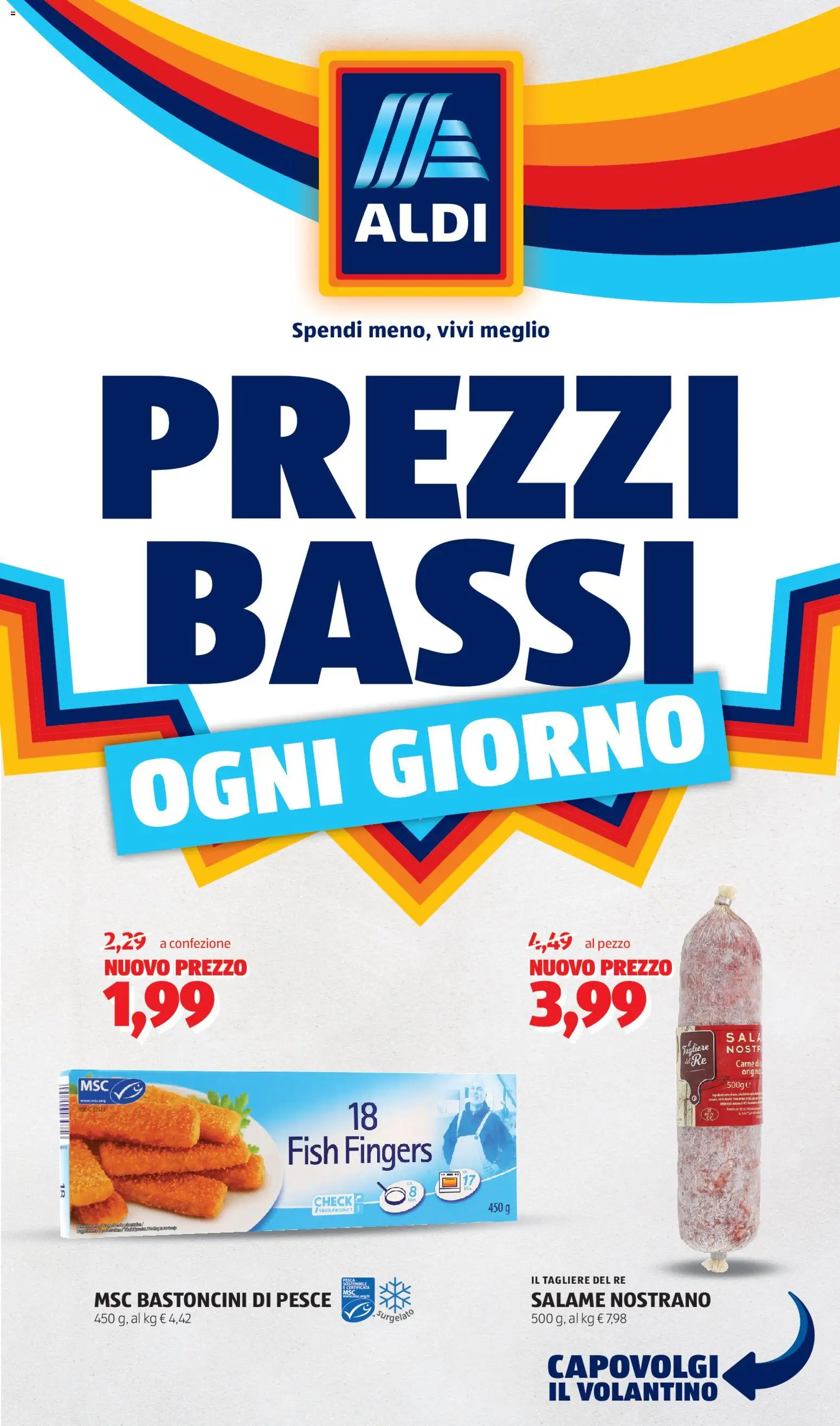 Volantino Aldi del 04.05.2026 | Pagina: 1 | Prodotti: Salame, Pesce, Pesca, Tagliere