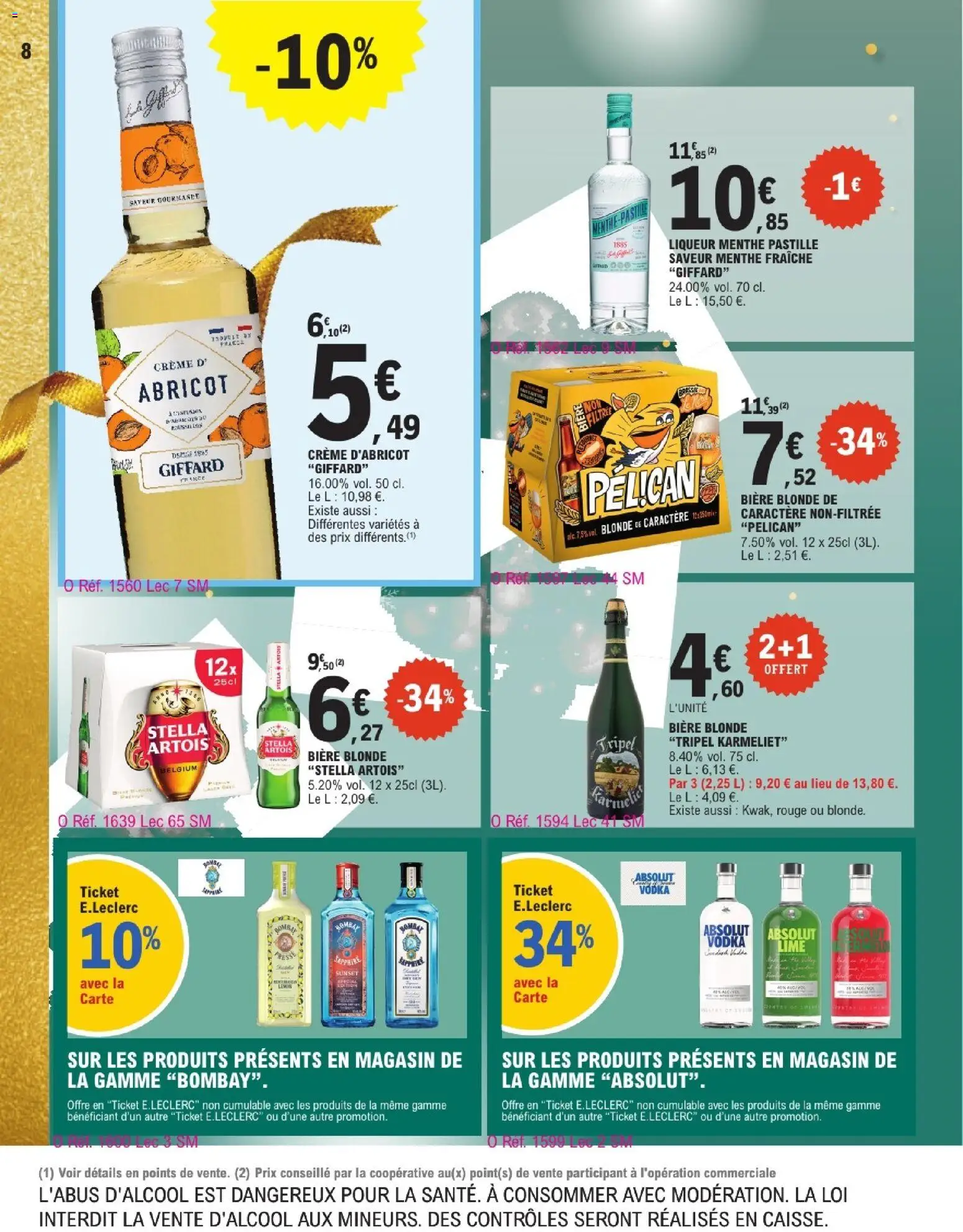 {H1} | Page: 8 | Produits: Vodka, Abricot, Bière blonde, Menthe Pastille