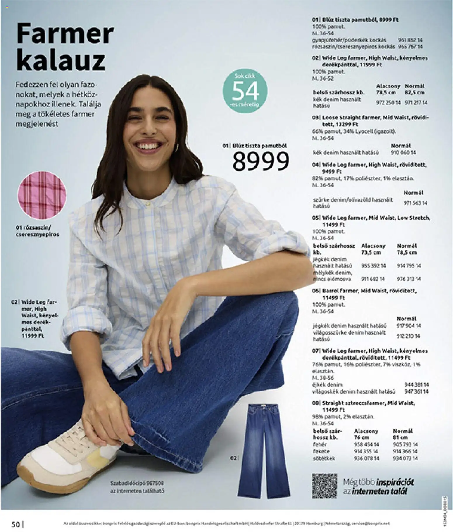 Bonprix akciós ujság - amely érvényes a következő dátumtól: 30.03.2026 | Oldal: 52 | Termékek: Farmer, Blúz