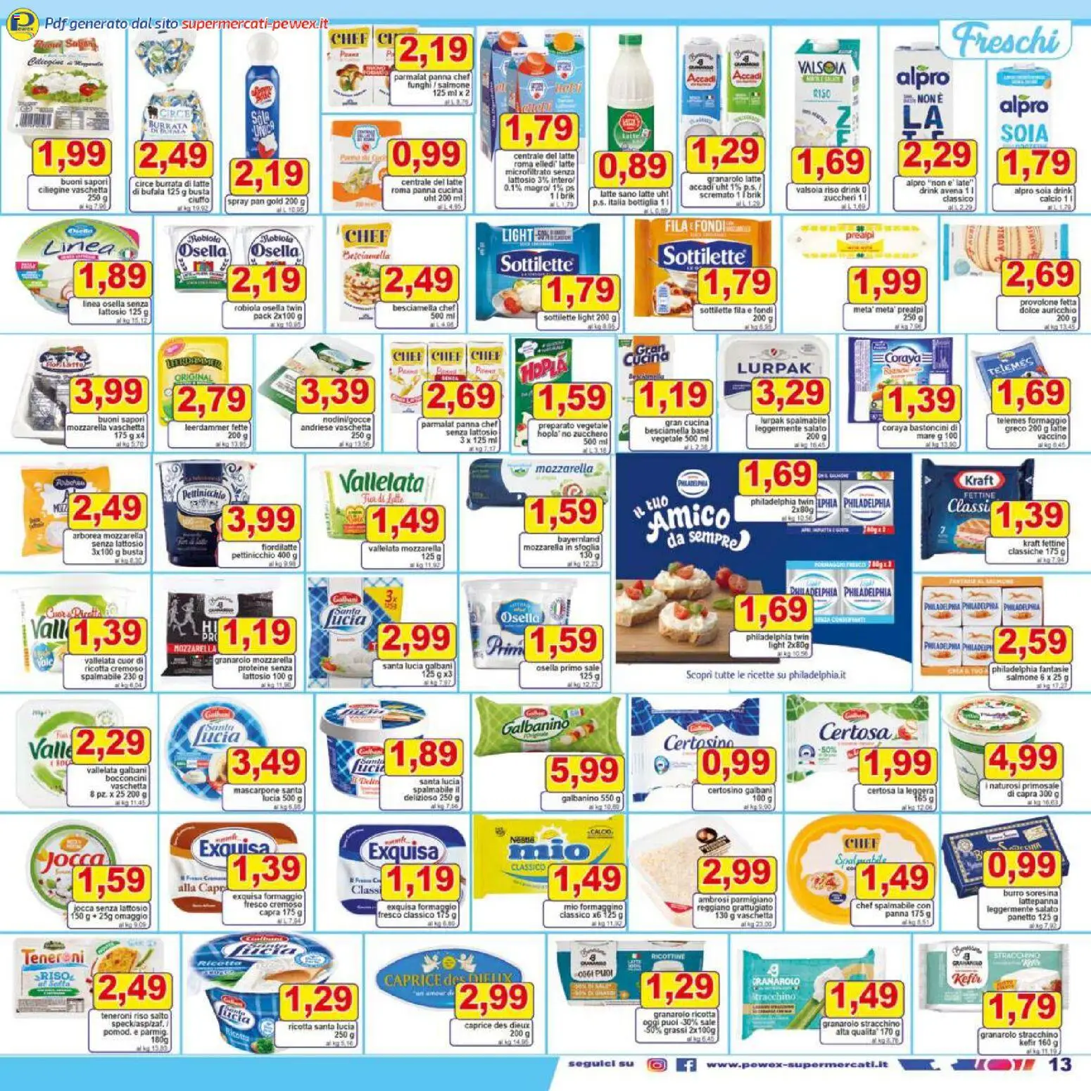 Volantino Pewex del 16.12.2025 | Pagina: 13 | Prodotti: Panna, Stracchino, Ricotta, Bottiglia