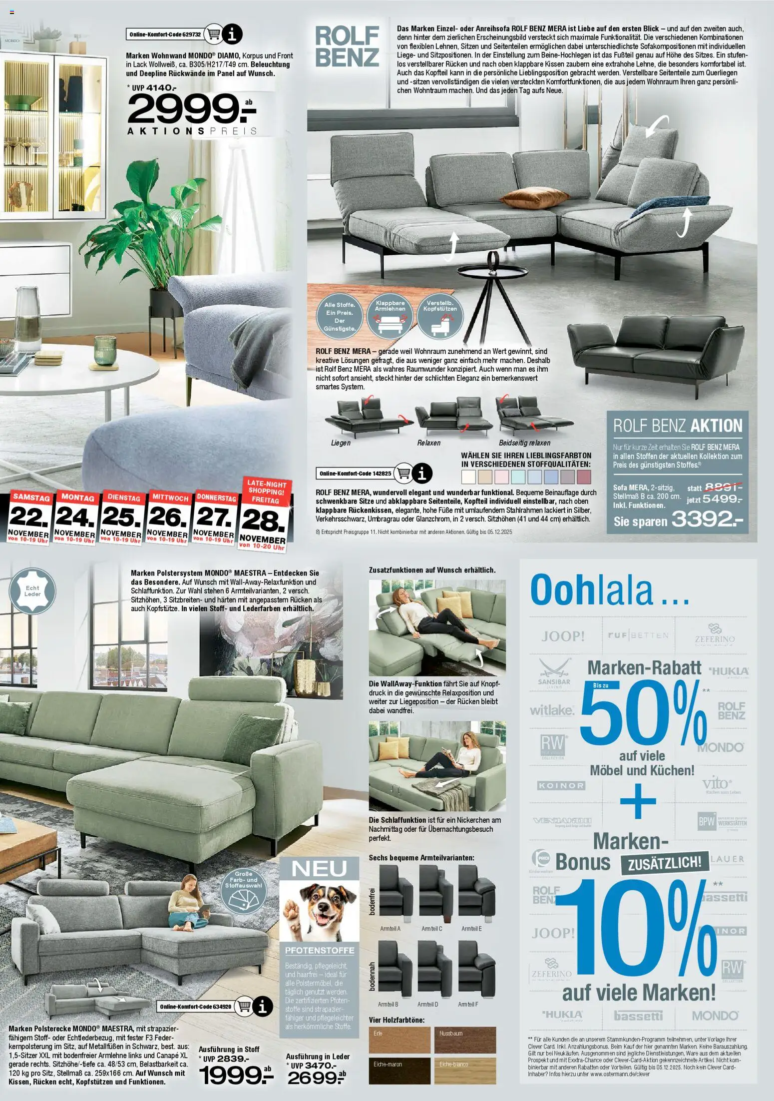 Ostermann - Black Friday – gültig ab 22.11.2025 | Seite: 3 | Produkte: Wohnwand, Kissen, Sofa, Liege