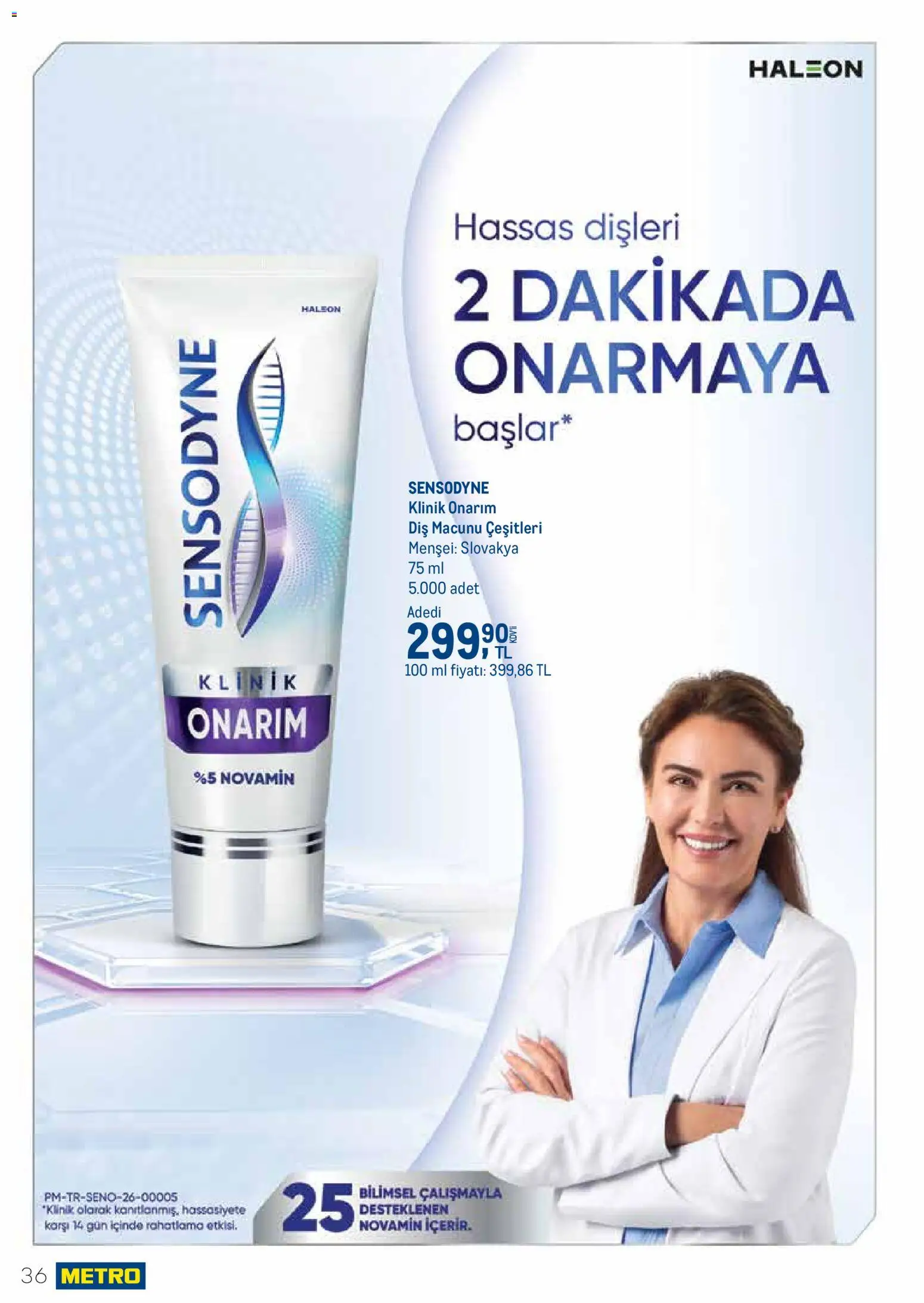 Metro - Temizlik | Kişisel bakım - 01.03.2026 tarihinden itibaren geçerlidir | Sayfa: 36 | Ürünler: Diş macunu