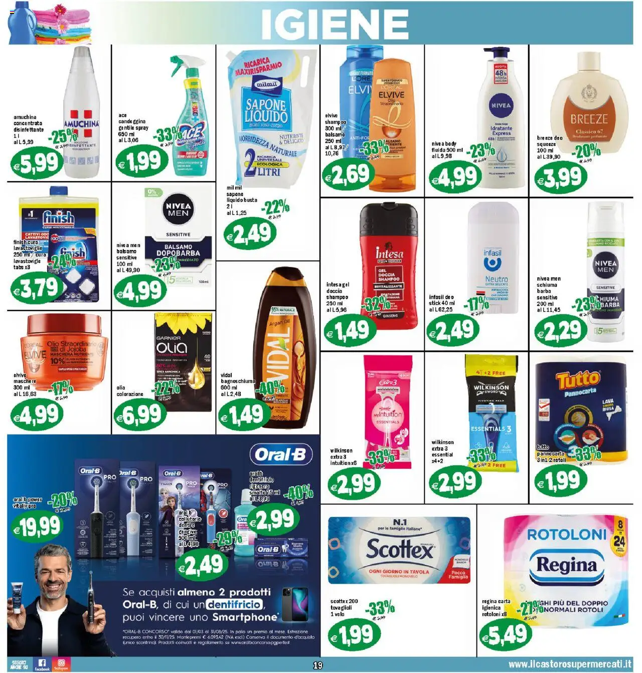 Volantino Il Castoro del 18.08.2025 | Pagina: 19 | Prodotti: Shampoo, Dentifricio, Candeggina, Body