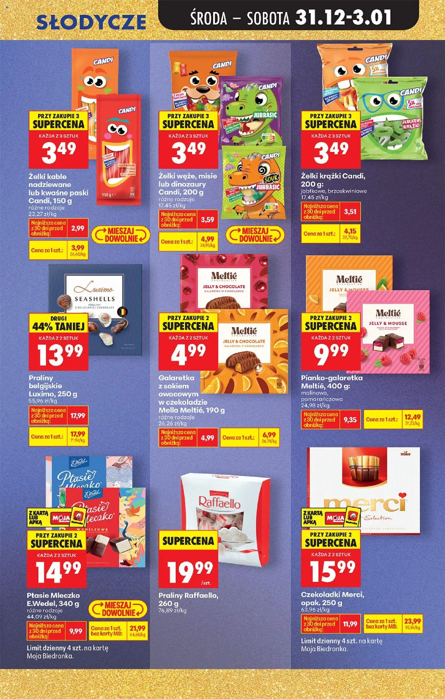 Biedronka gazetka - Oferta w tym tygodniu od 31.12.2025 | Strona: 57 | Produkty: Karta, Czekolady, Merci, Żelki