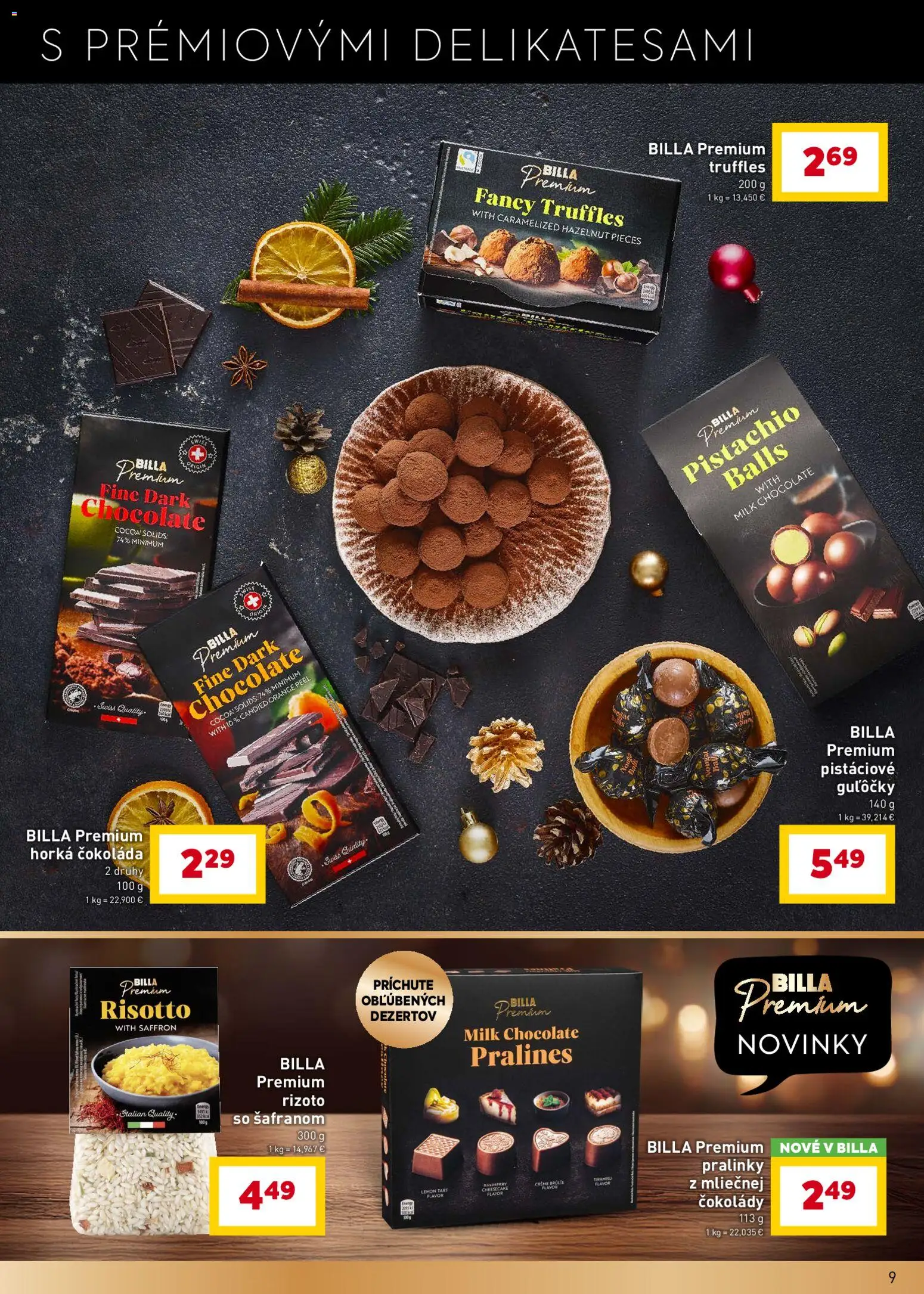 Nové Billa akcie – leták je platný od 10.12.2025 | Strana: 9 | Produkty: Čokoláda, Čerešne