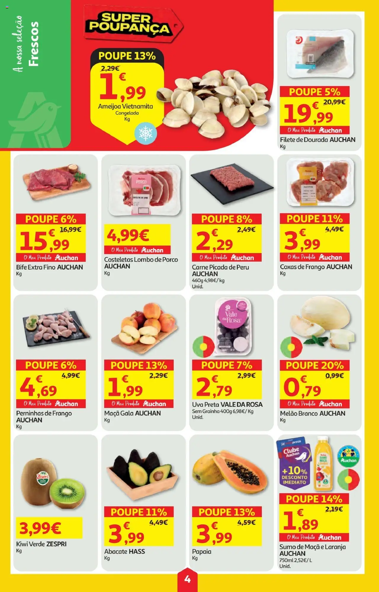 Minipreço folheto │ válido de 11.09.2025 | Página: 4 | Produtos: Carne picada, Abacate, Carne, Kiwi
