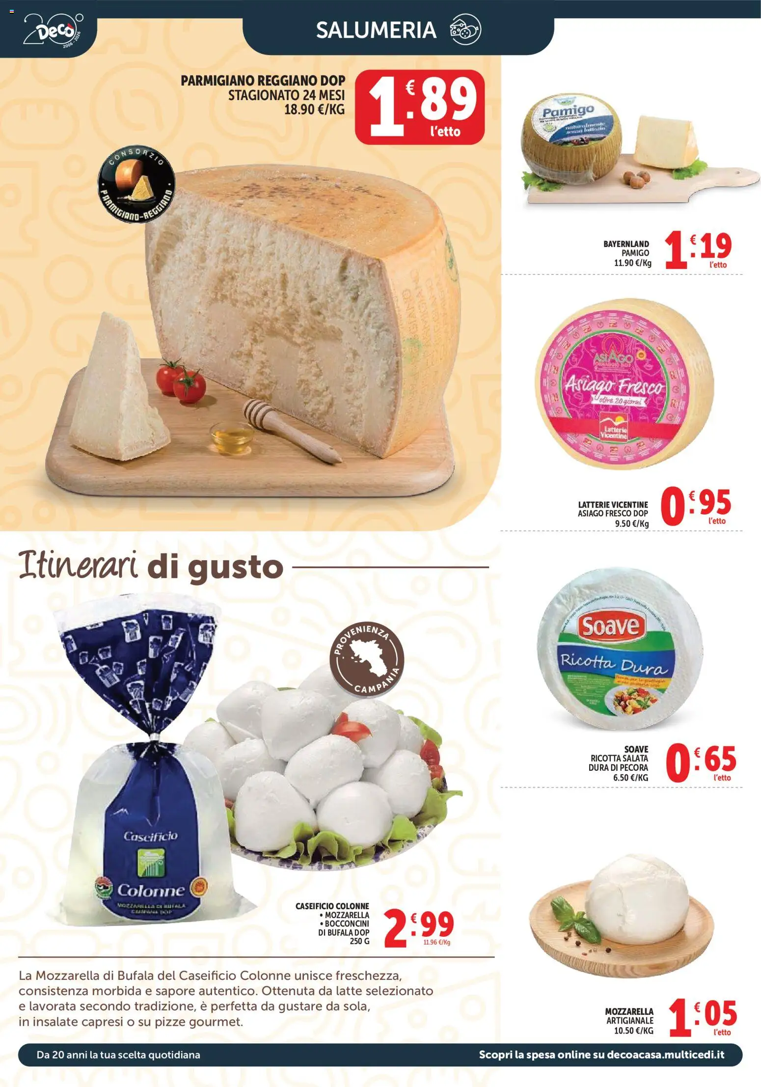 Volantino Decò del 27.03.2026 | Pagina: 8 | Prodotti: Mozzarella, Ricotta, Parmigiano reggiano, Parmigiano
