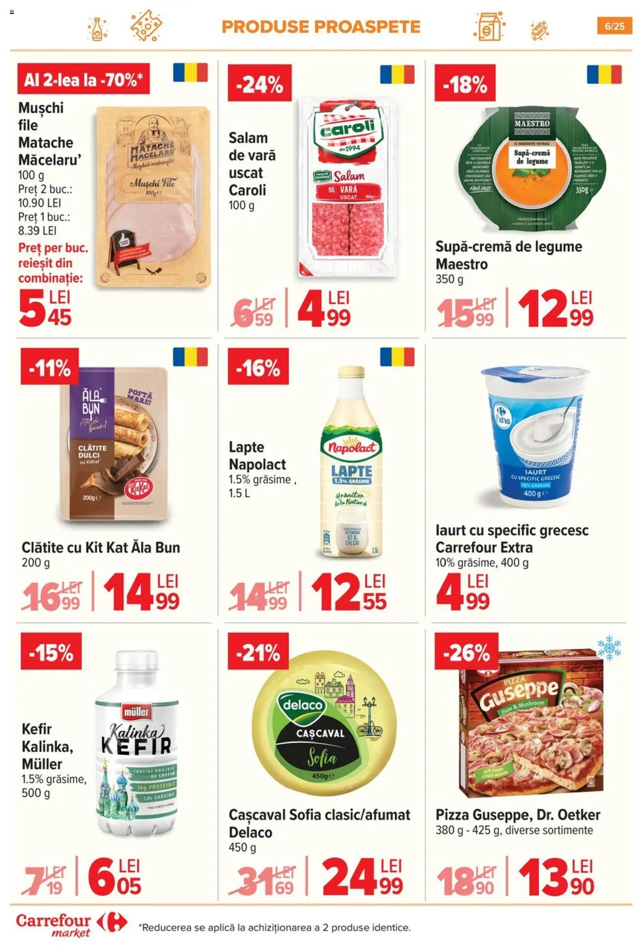 Carrefour catalog - Market – valabil de la 06.08.2025 | Pagină: 6 | Produse: Clătite, Pizza, Kefir, Legume