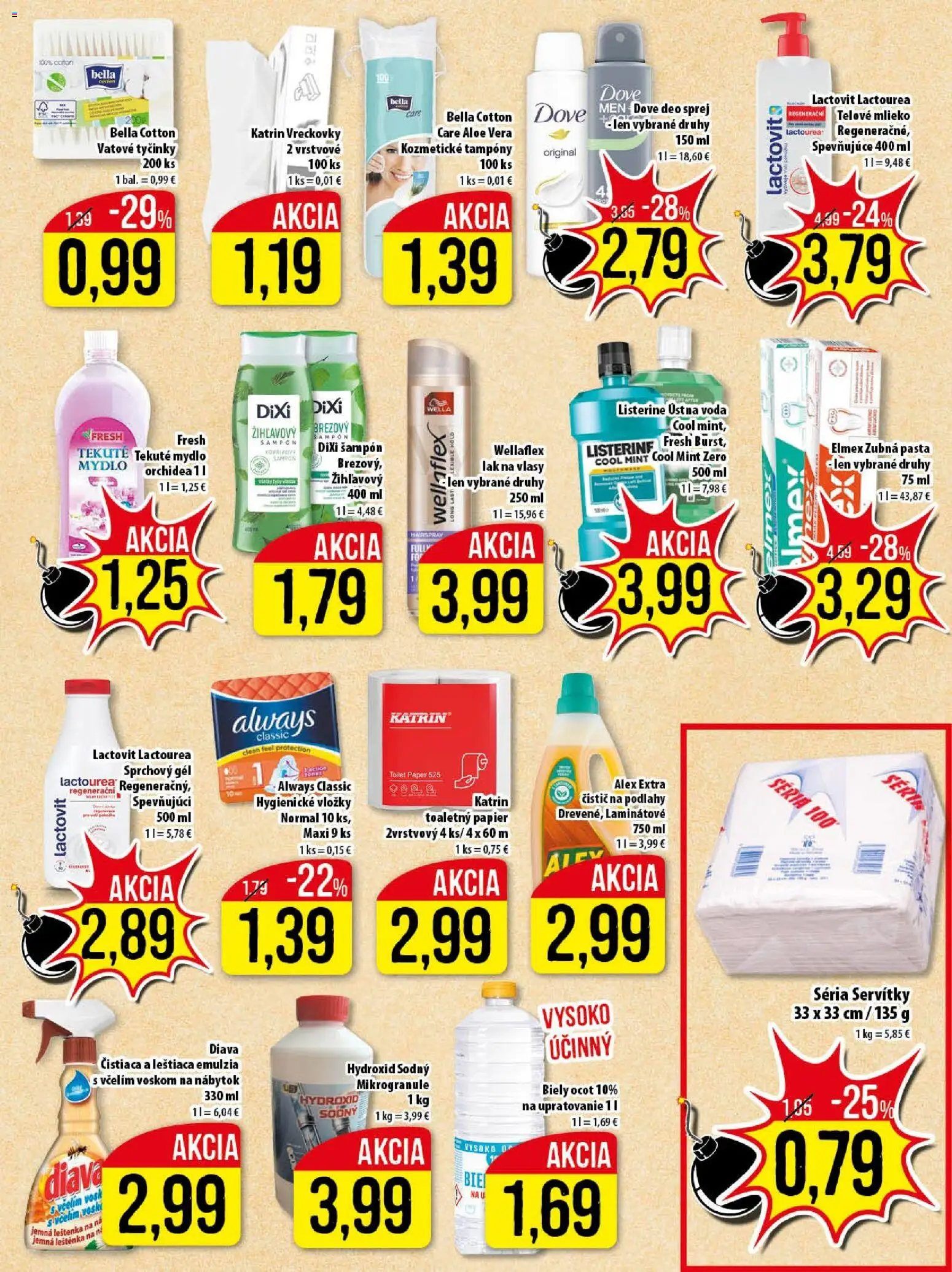 Nové Klas akcie – leták je platný od 09.03.2026 | Strana: 22 | Produkty: Nábytok, Listerine, Orchidea, Lactovit