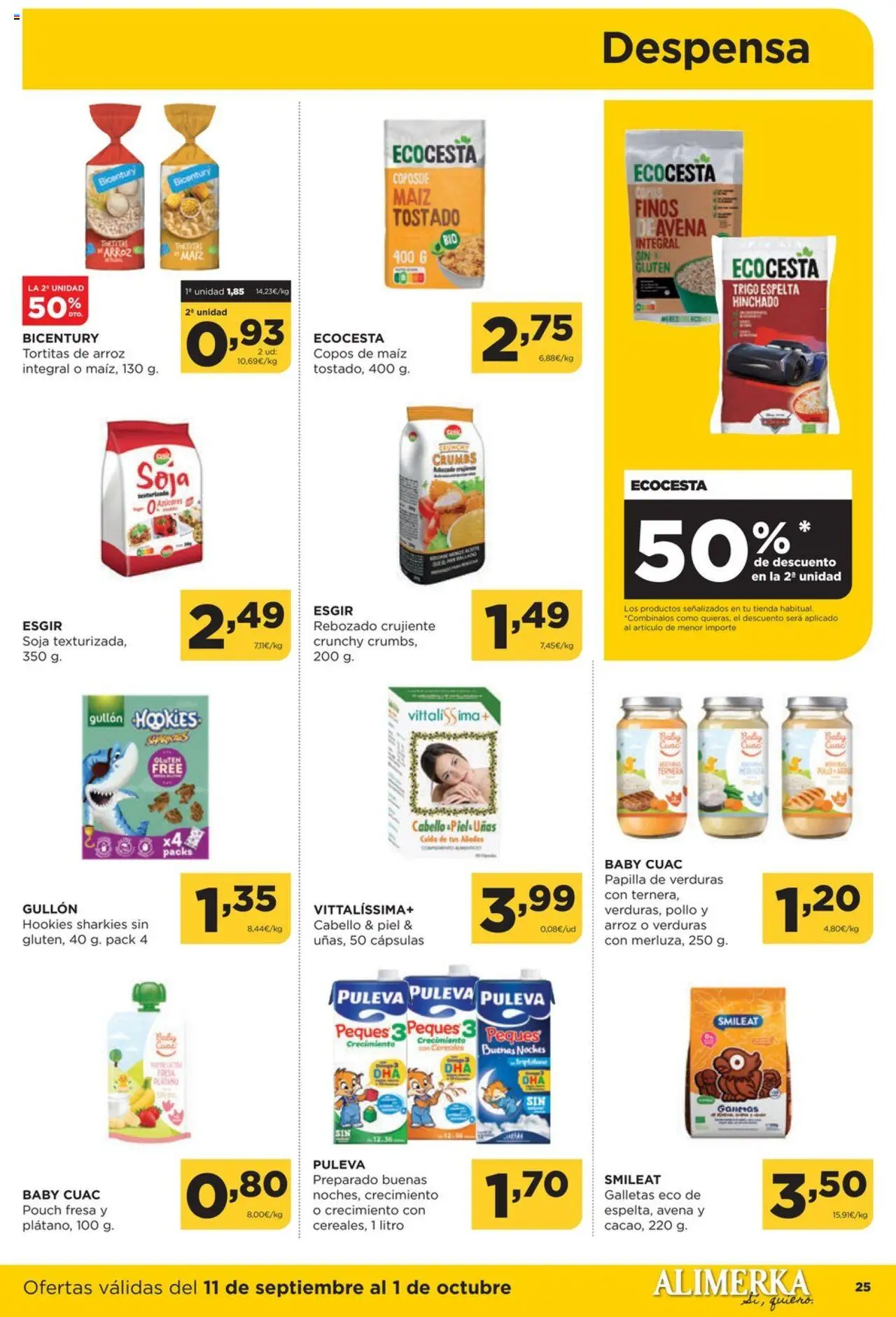 Alimerka folleto Asturias │ válido desde el 11.09.2025 | Página: 25 | Productos: Arroz, Galletas, Copos