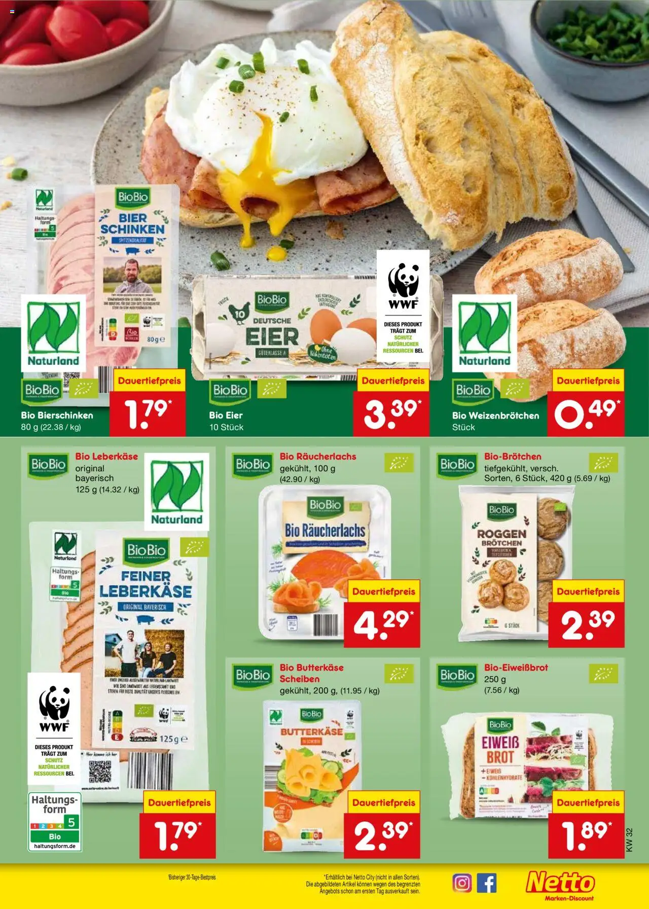 Netto Marken-Discount Prospekt 	 - gültig ab dem 04.08.2025 | Seite: 25 | Produkte: Eier, Bier, Brot, Leberkase