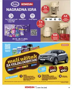 Konzum HR Akciós újság - amely érvényes a következő dátumtól: 19.11.2025 | Oldal: 47 | Termékek: Robot, Snickers