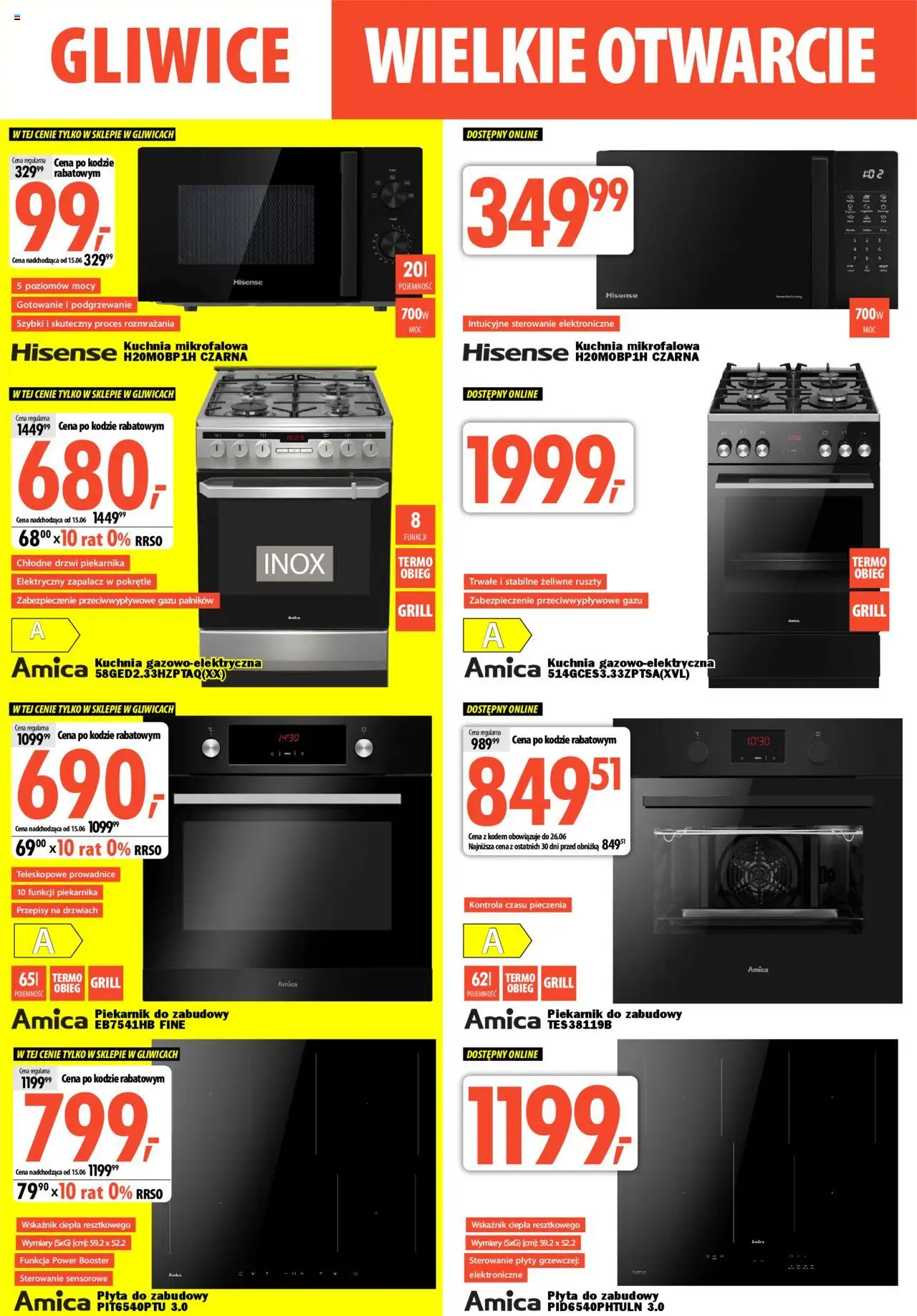 Mediaexpert Gazetka - Wielkie otwarcie Gliwice, Łabędzka 26 od 12.06.2025 | Strona: 10 | Produkty: Piekarnik, Grill, Plyty