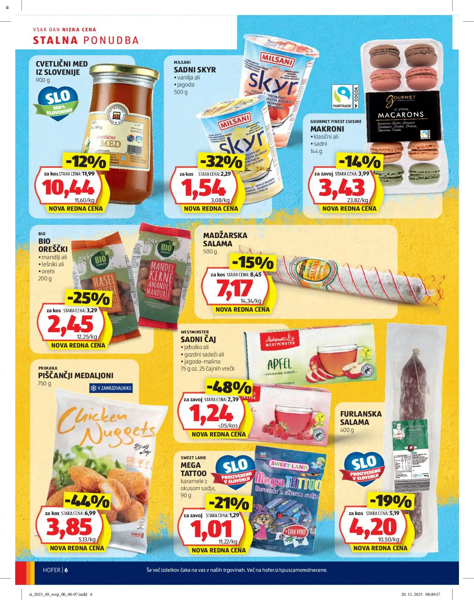 Novi Hofer katalog ponudbe – veljaven od 27.11.2025 | Stran: 6 | Izdelki: Mandlji, Skyr, Salama, Karamele