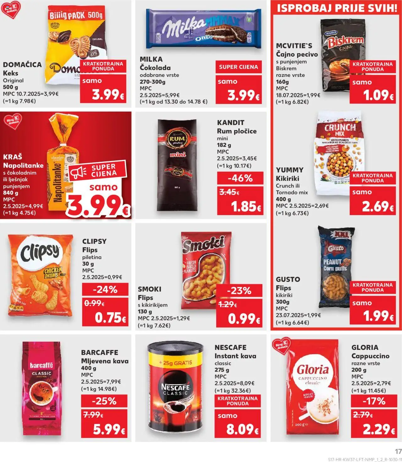 Kaufland katalog | vrijedi od 10.09.2025 | Stranica: 17 | Proizvodi: Flips, Nescafe, Keks, Napolitanke