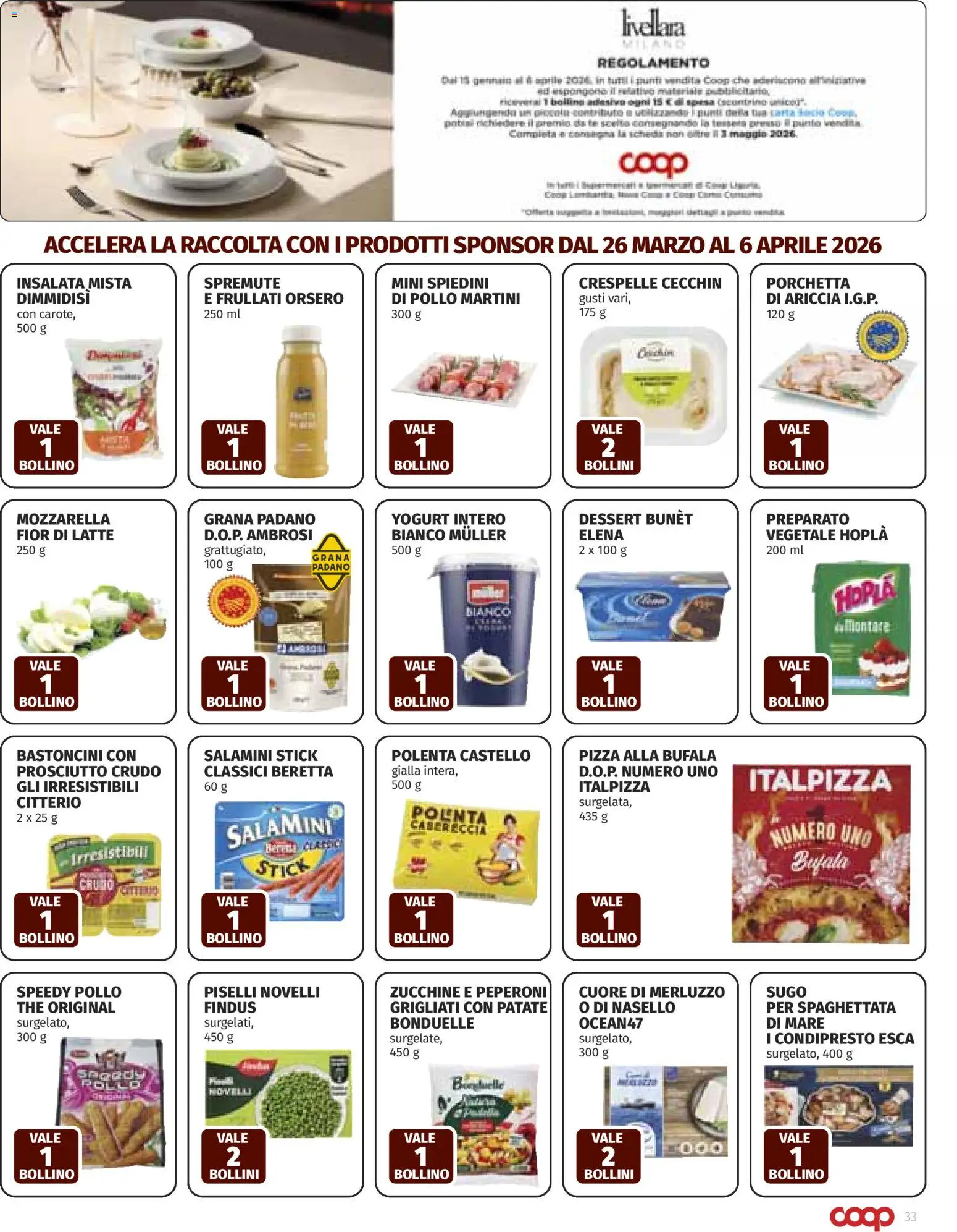 Volantino COOP del 26.03.2026 | Pagina: 33 | Prodotti: Pizza, Peperoni, Zucchine, Nasello