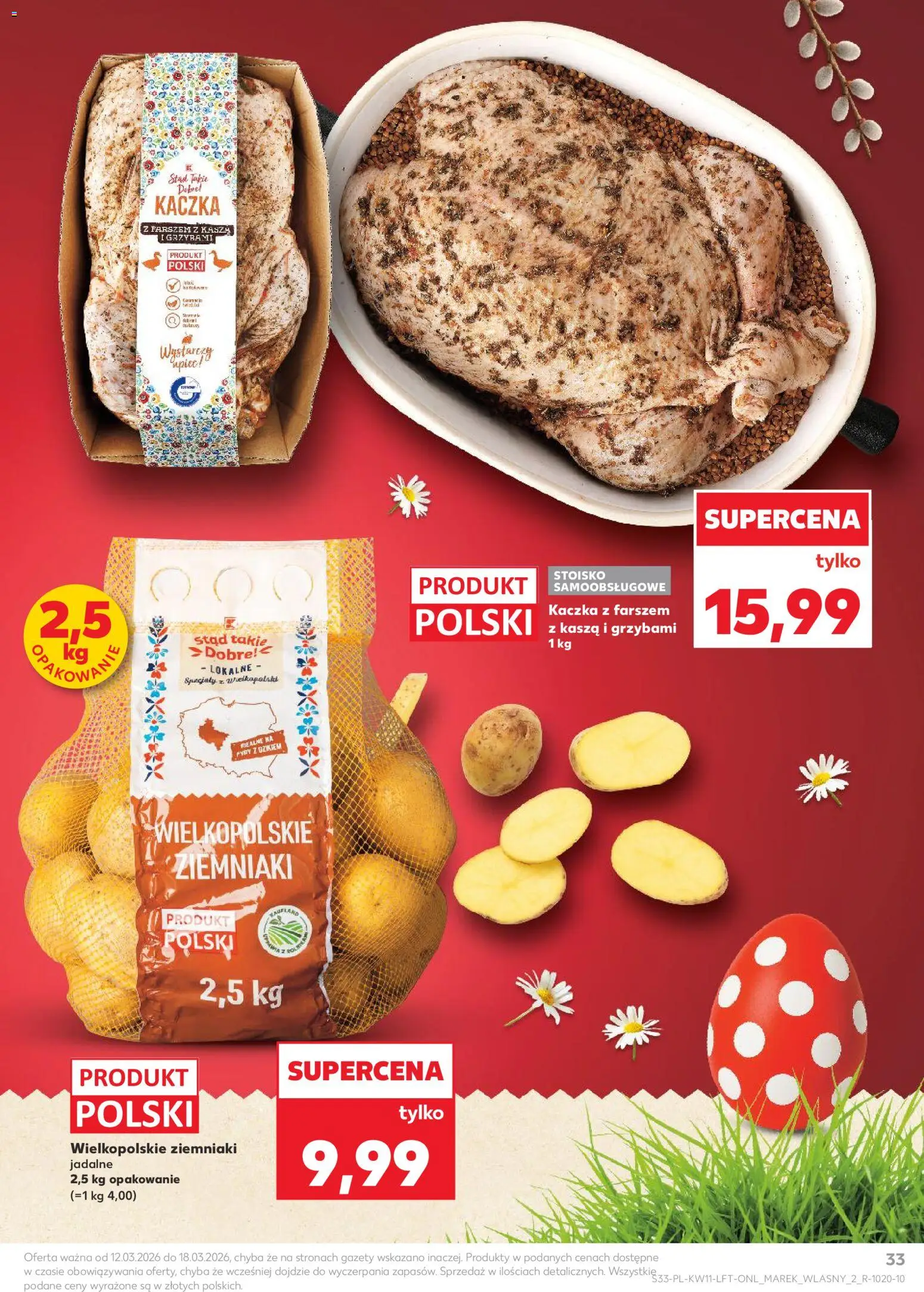 Kaufland gazetka od 12.03.2026 | Strona: 33 | Produkty: Kasza, Kaczka, Ziemniaki
