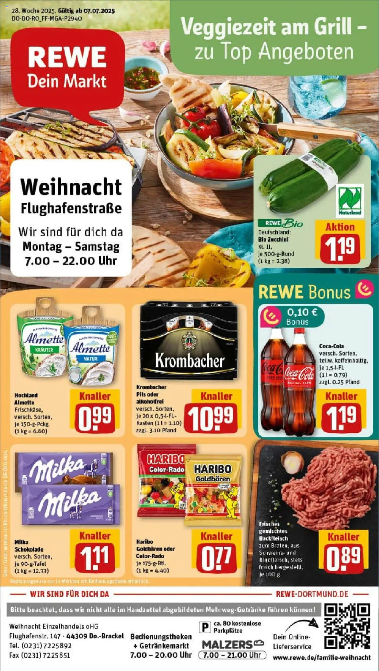 Rewe prospekt Dortmund	 - gültig ab dem 06.07.2025 | Seite: 1 | Produkte: Grill, Haribo, Theke, Schokolade