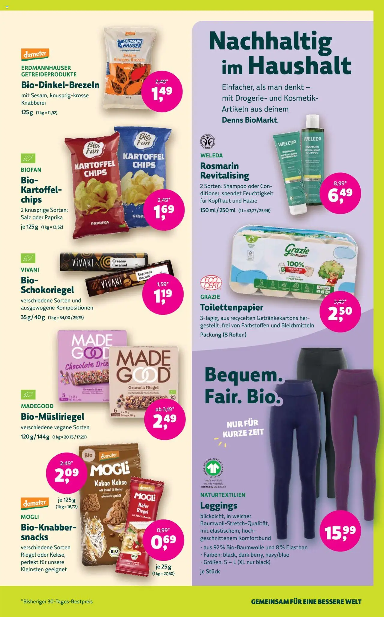Denns BioMarkt Angebote gültig ab 27.08.2025 | Seite: 11 | Produkte: Kekse, Leggings, Salz, Shampoo