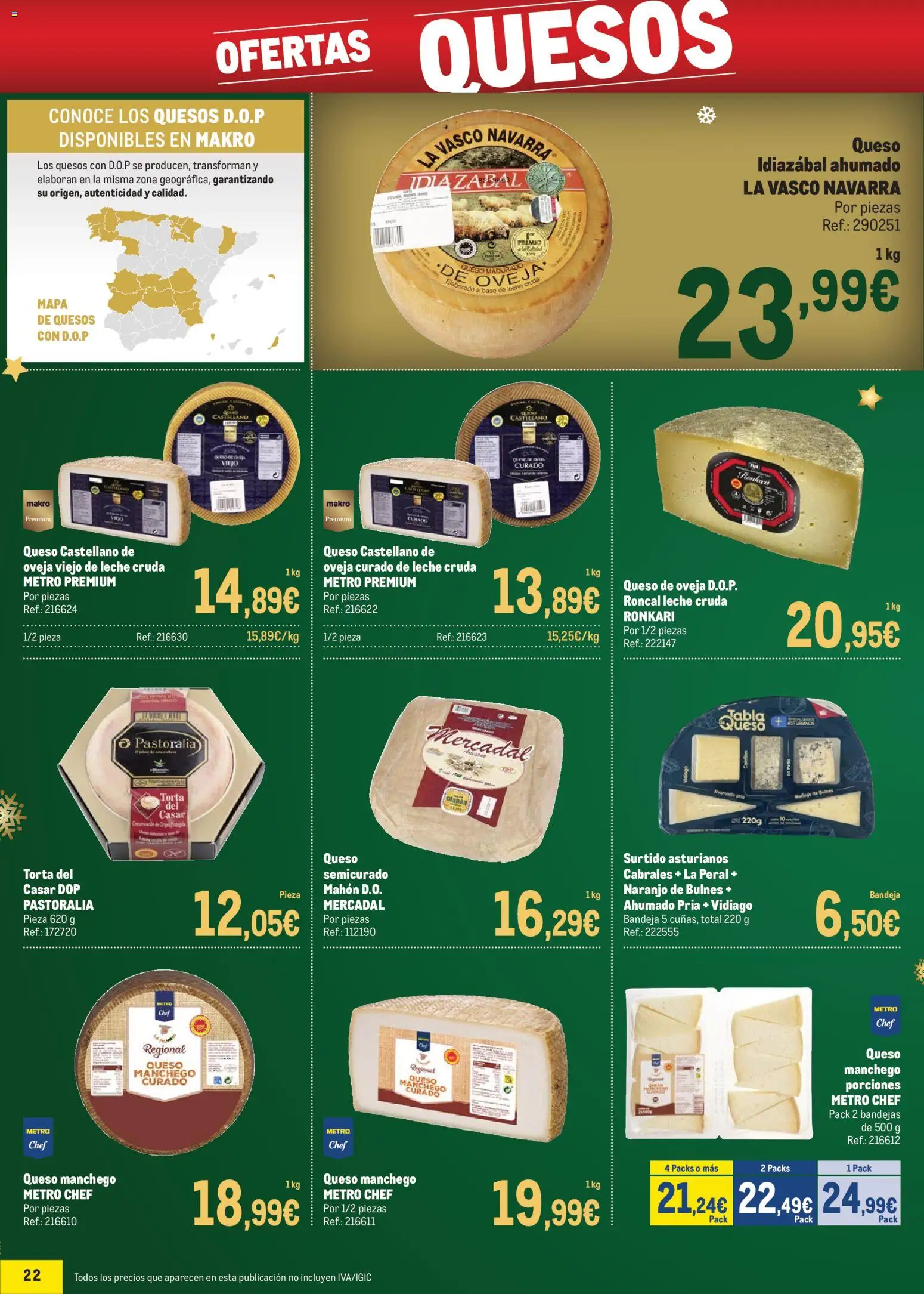 Makro - Precios Centro │ válido desde el 24.11.2025 | Página: 22 | Productos: Queso de oveja, Leche, Queso, Bandeja