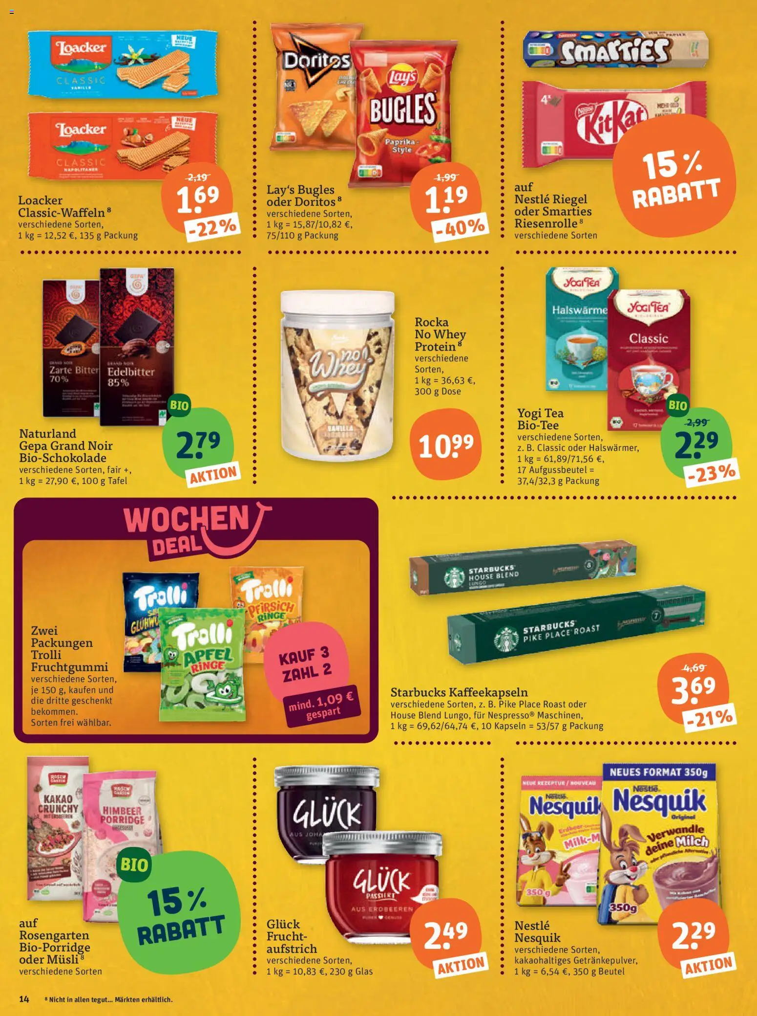 Tegut Prospekt 	 – gültig ab 02.02.2026 | Seite: 16 | Produkte: Musli, Starbucks, Pfirsich, Erdbeeren