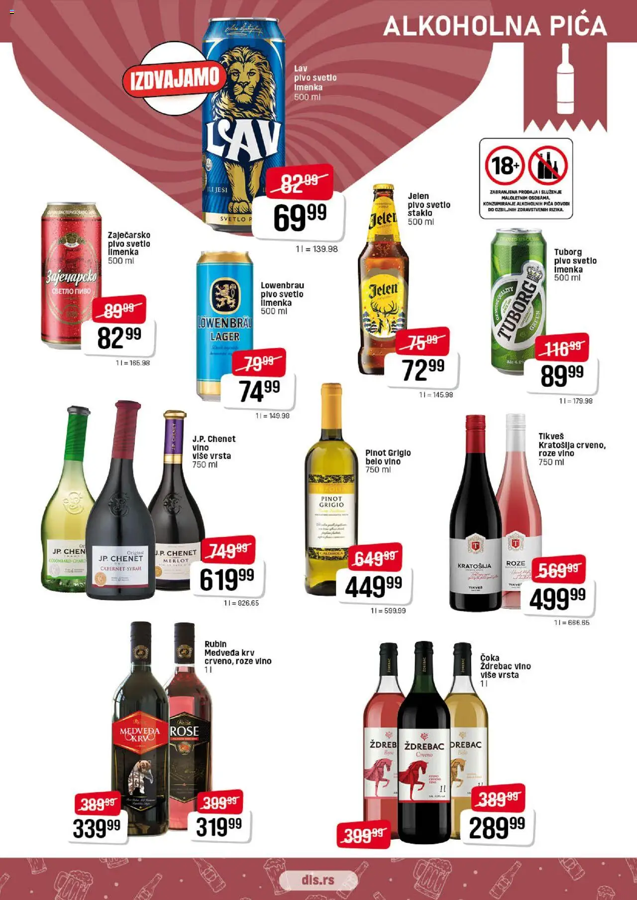 DIS katalog - važi od 25.09.2025 | Strana: 9 | Proizvode: Zaječarsko pivo, Pinot grigio, Pica, Vino