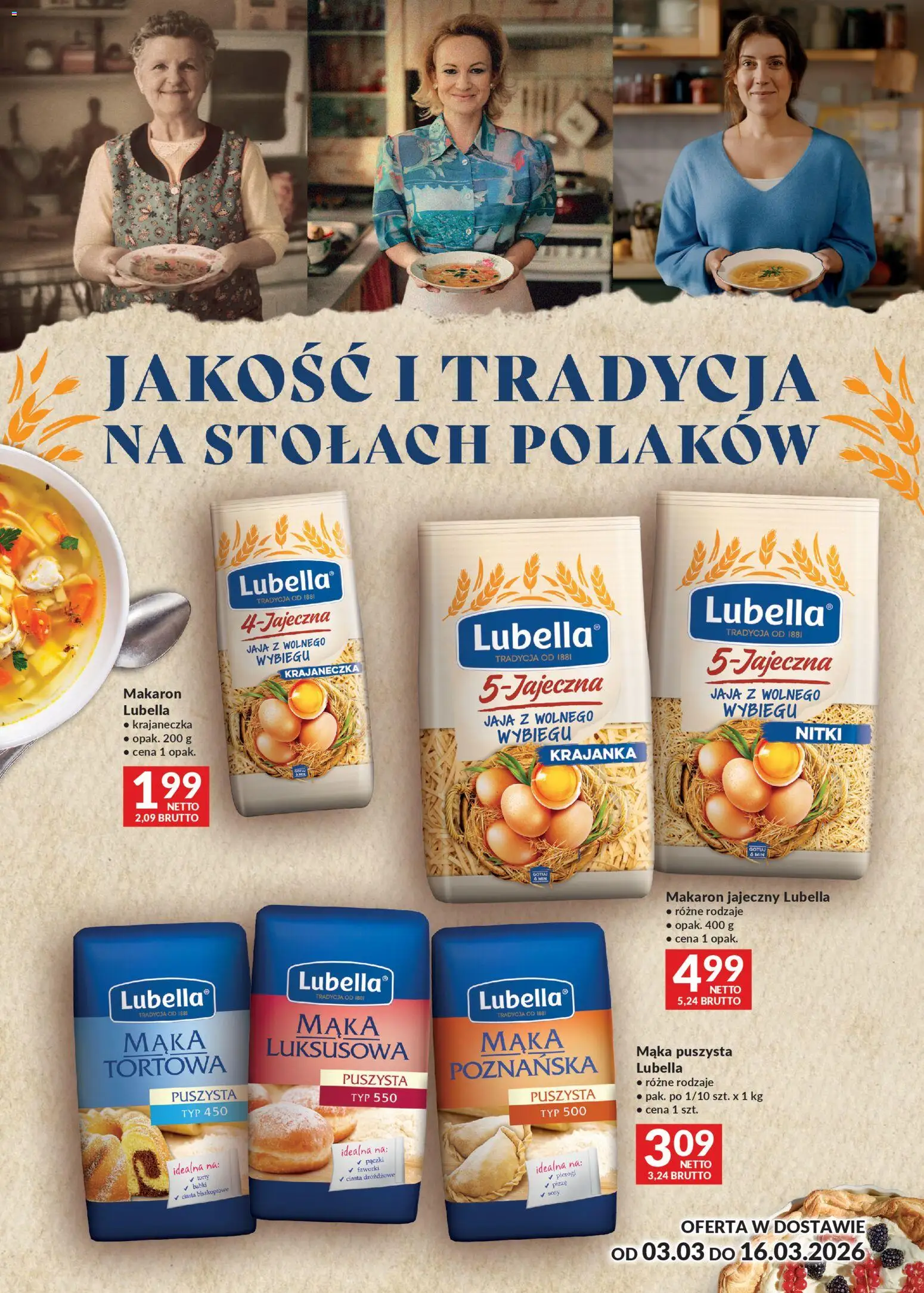 Makro gazetka - Lubella od 03.03.2026 | Strona: 1 | Produkty: Pierogi, Pączki, Makaron, Jaja