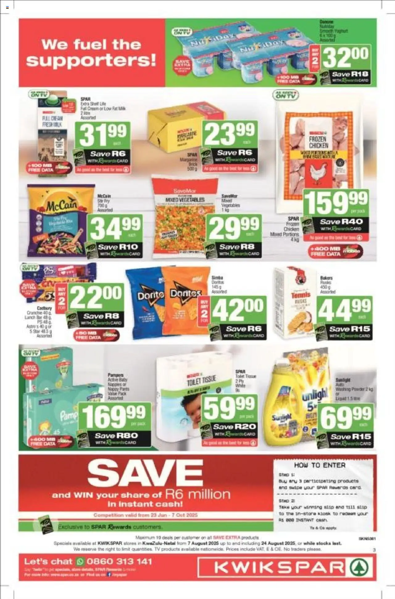 KWIKSPAR - Kwazulu-Natal - Weekly Specials │ valid from 07.08.2025 | Page: 3 | Products: TV, Toilet, Chicken, Powder