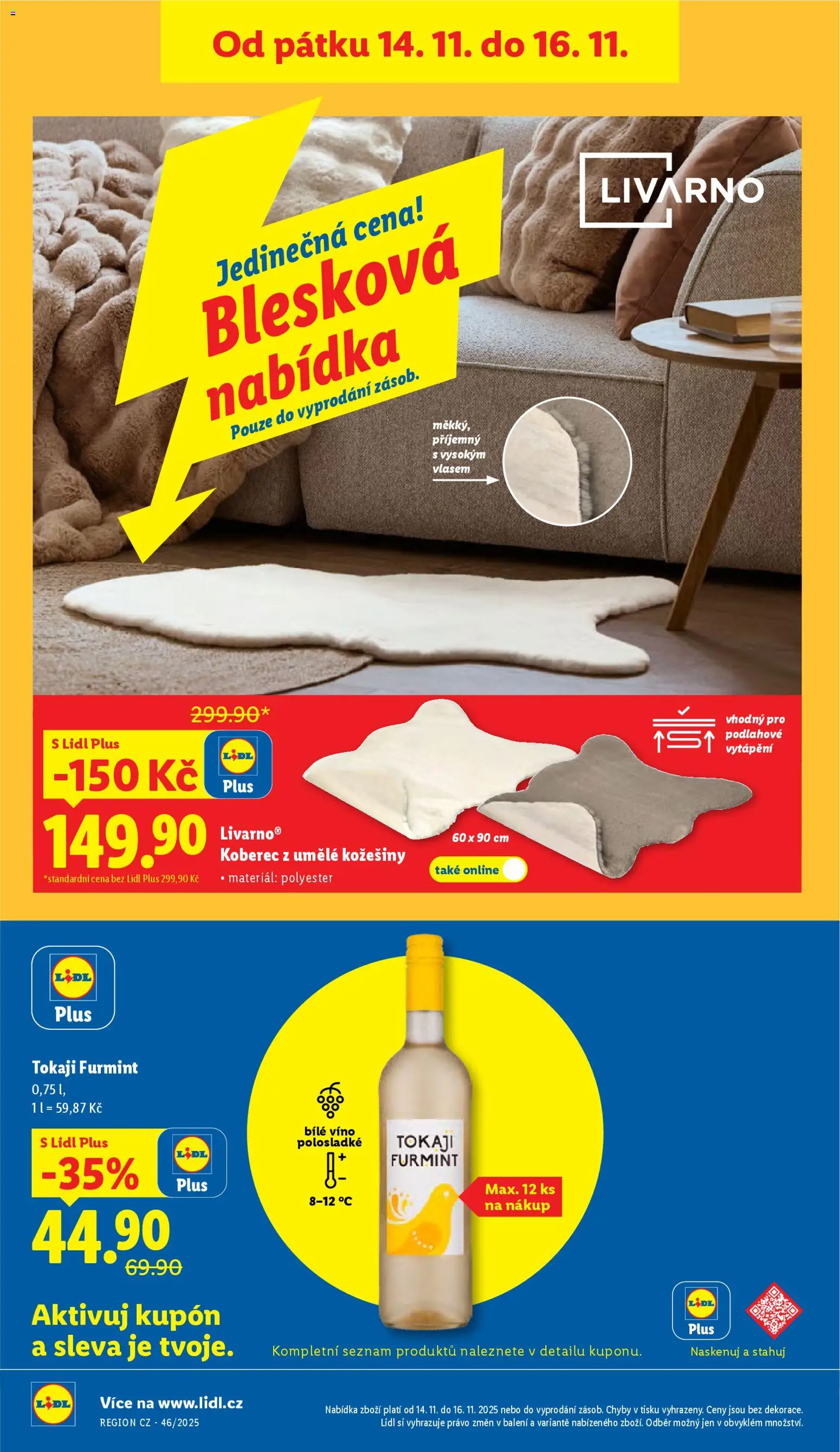 Lidl leták - Spotřební zboží od 10.11.2025 | Strana: 37 | Produkty: Bílé víno, Víno, Koberec, Tokaji Furmint