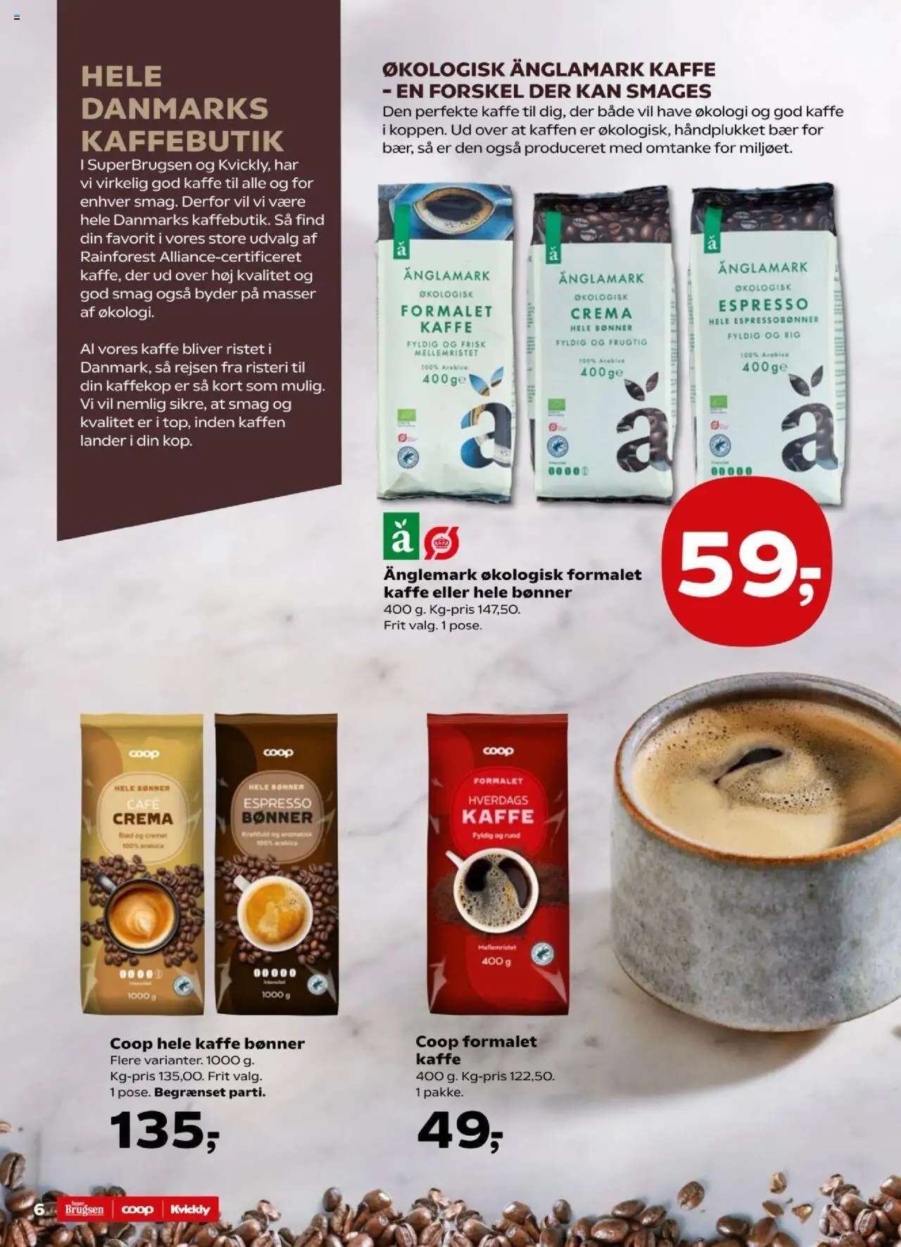 Kvickly tilbudsavis – gyldig fra 26.09.2025 | Side: 6 | Produkter: Kaffe, Bønner, Søm