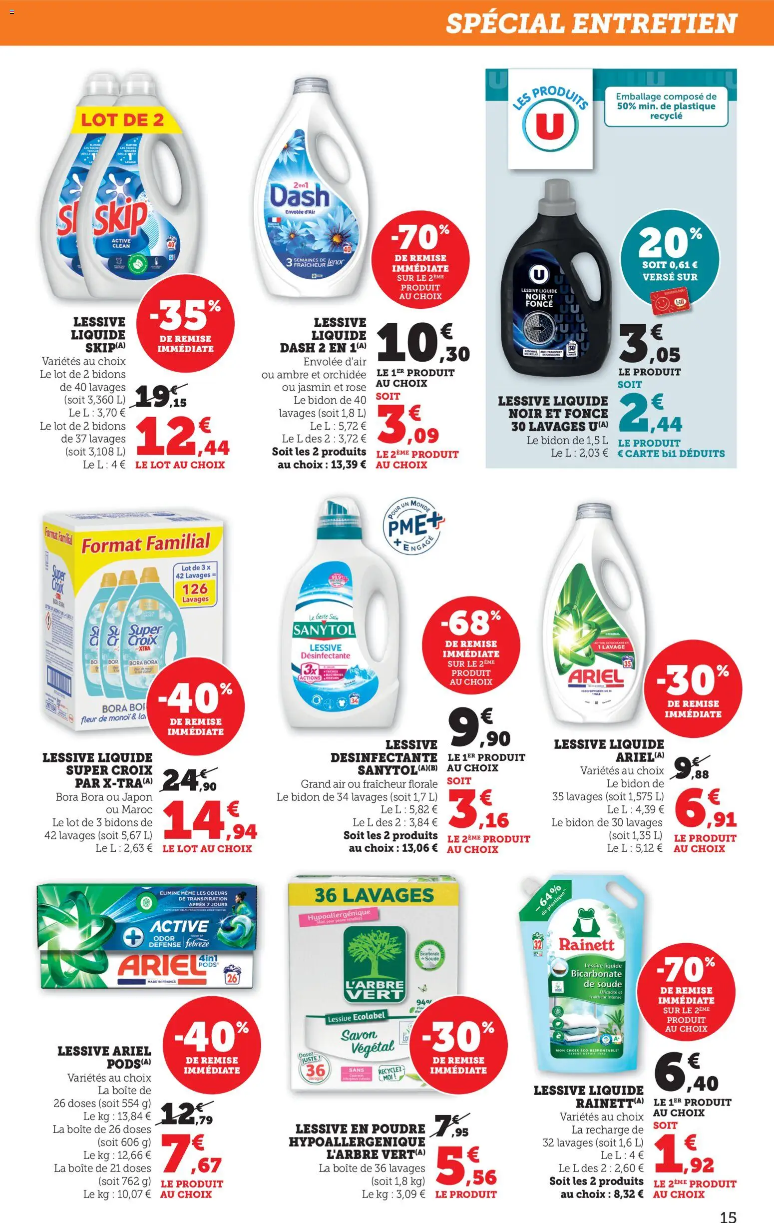 {H1} | Page: 15 | Produits: Lessive Ariel, Savon, Lessive Liquide, Lessive en poudre