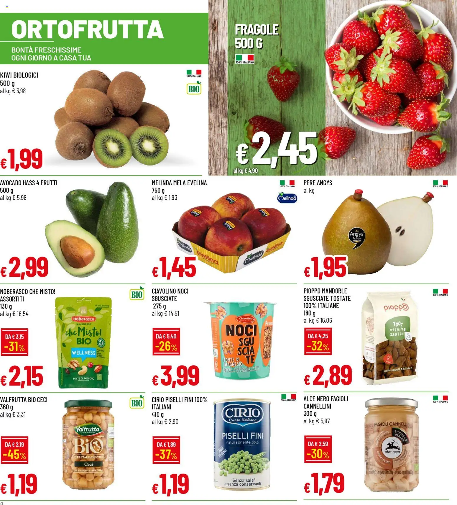 Volantino Famila del 09.04.2026 | Pagina: 4 | Prodotti: Tè, Fagioli, Mandorle, Piselli