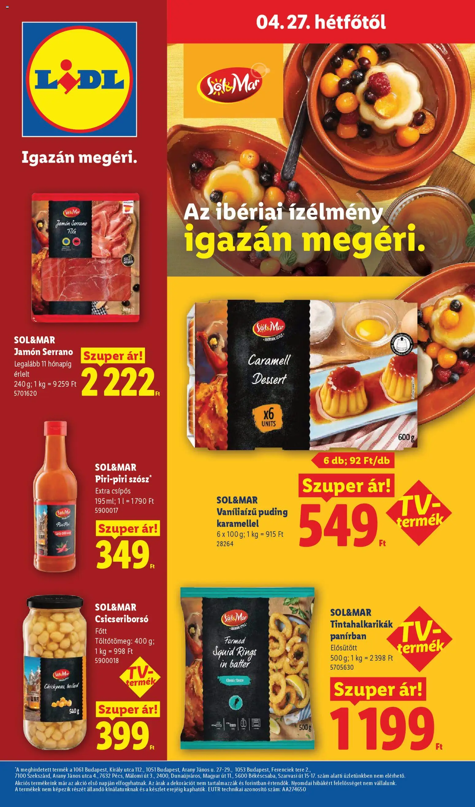 Lidl akciós ujság - amely érvényes a következő dátumtól: 23.04.2026 | Oldal: 66 | Termékek: Puding, Chili, Csicseriborsó, Szósz