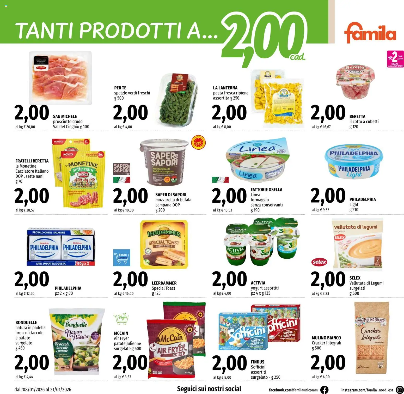 Volantino Famila del 08.01.2026 | Pagina: 6 | Prodotti: Spatzle, Patate, Pasta, Padella