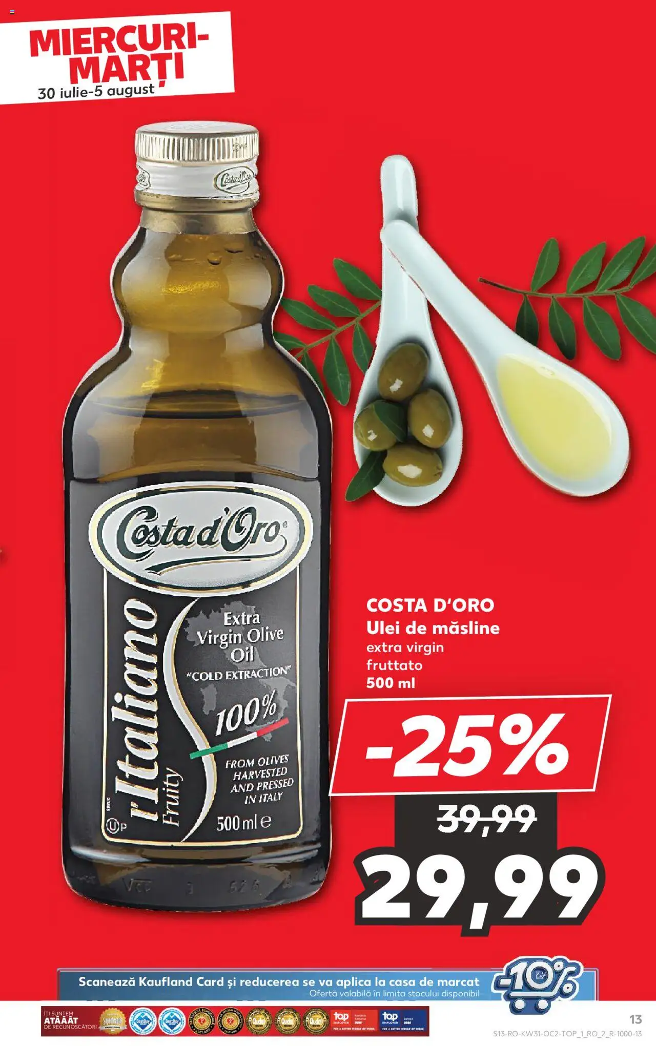 Kaufland RO akciós ujság - amely érvényes a következő dátumtól: 30.07.2025 | Oldal: 13
