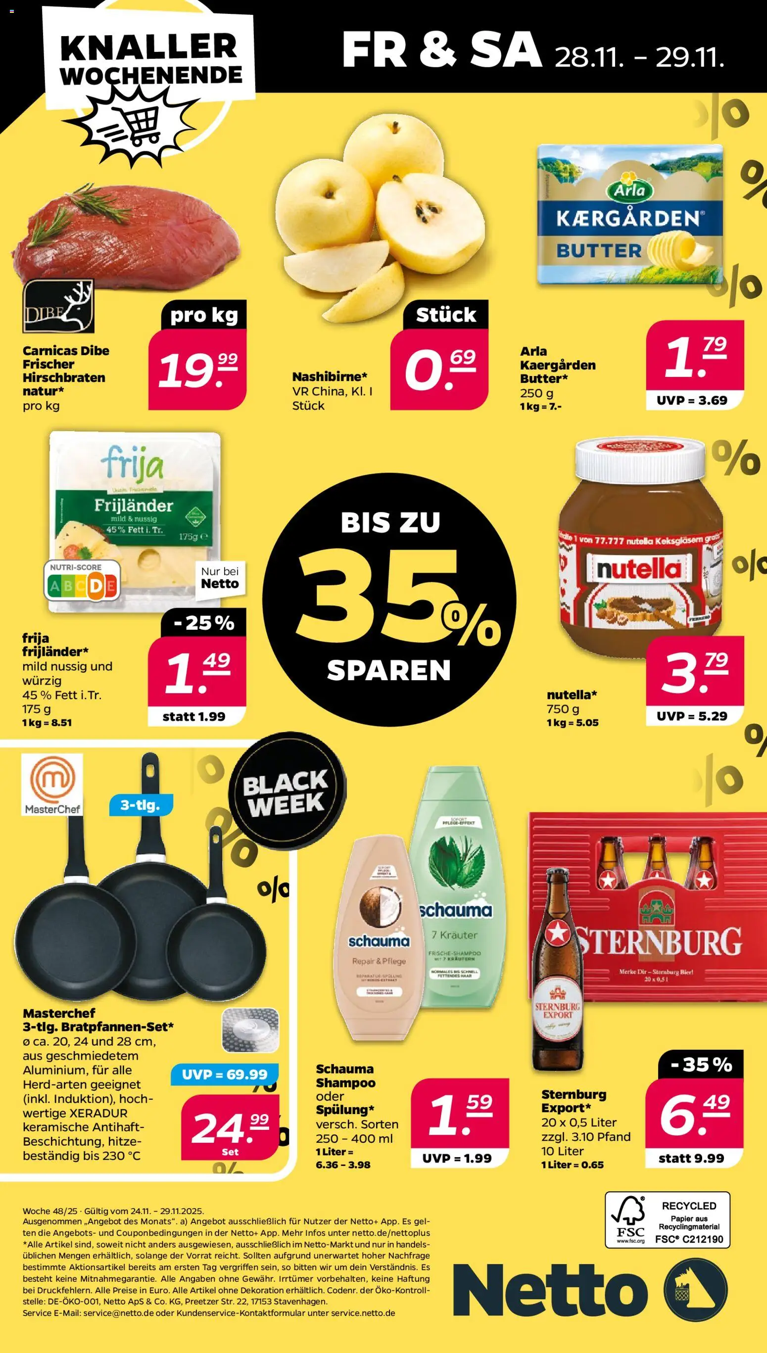 Netto - Black Friday – gültig ab 24.11.2025 | Seite: 34 | Produkte: Butter, Bier, Shampoo, Nutella