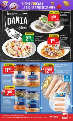 POLOmarket Gazetka od 23.07.2025 | Strona: 33 | Produkty: Śledź, Sałatka gyros, Polędwica z mintaja, Sałatka
