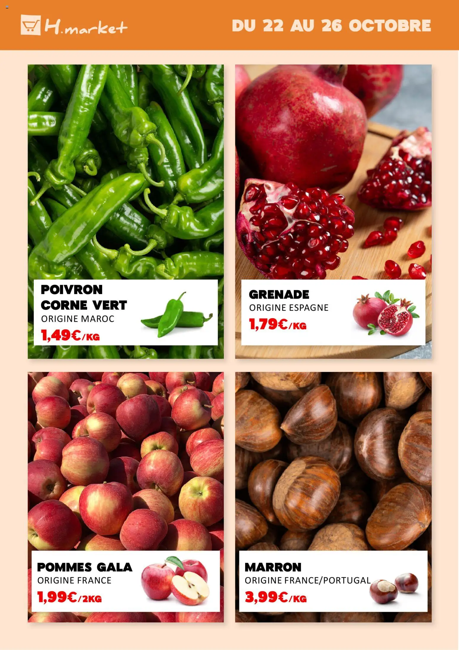 {H1} | Page: 3 | Produits: Poivron, Pommes