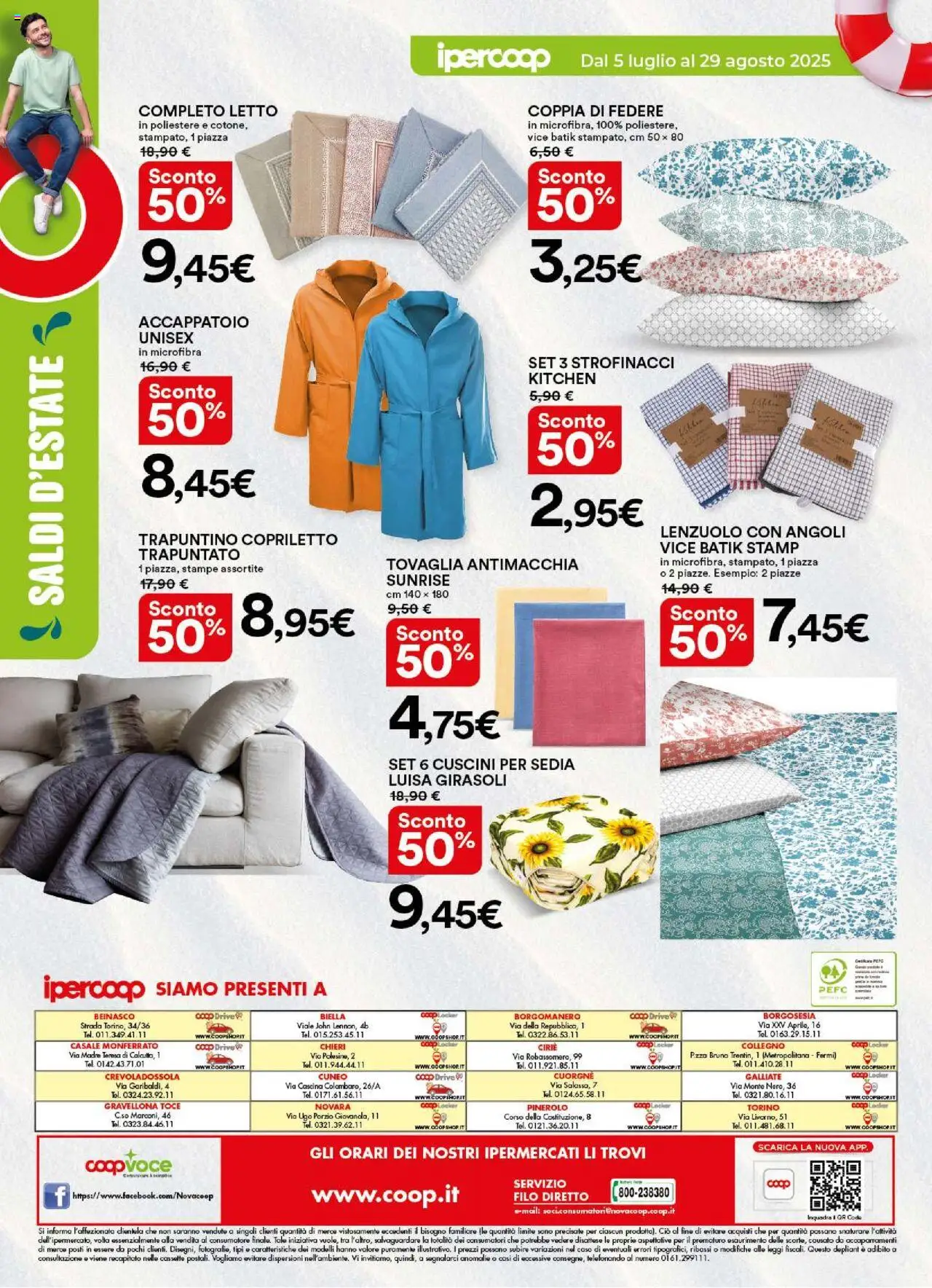 Volantino Ipercoop del 05.07.2025 | Pagina: 12 | Prodotti: Letto, Sedia, Strofinacci, Copriletto