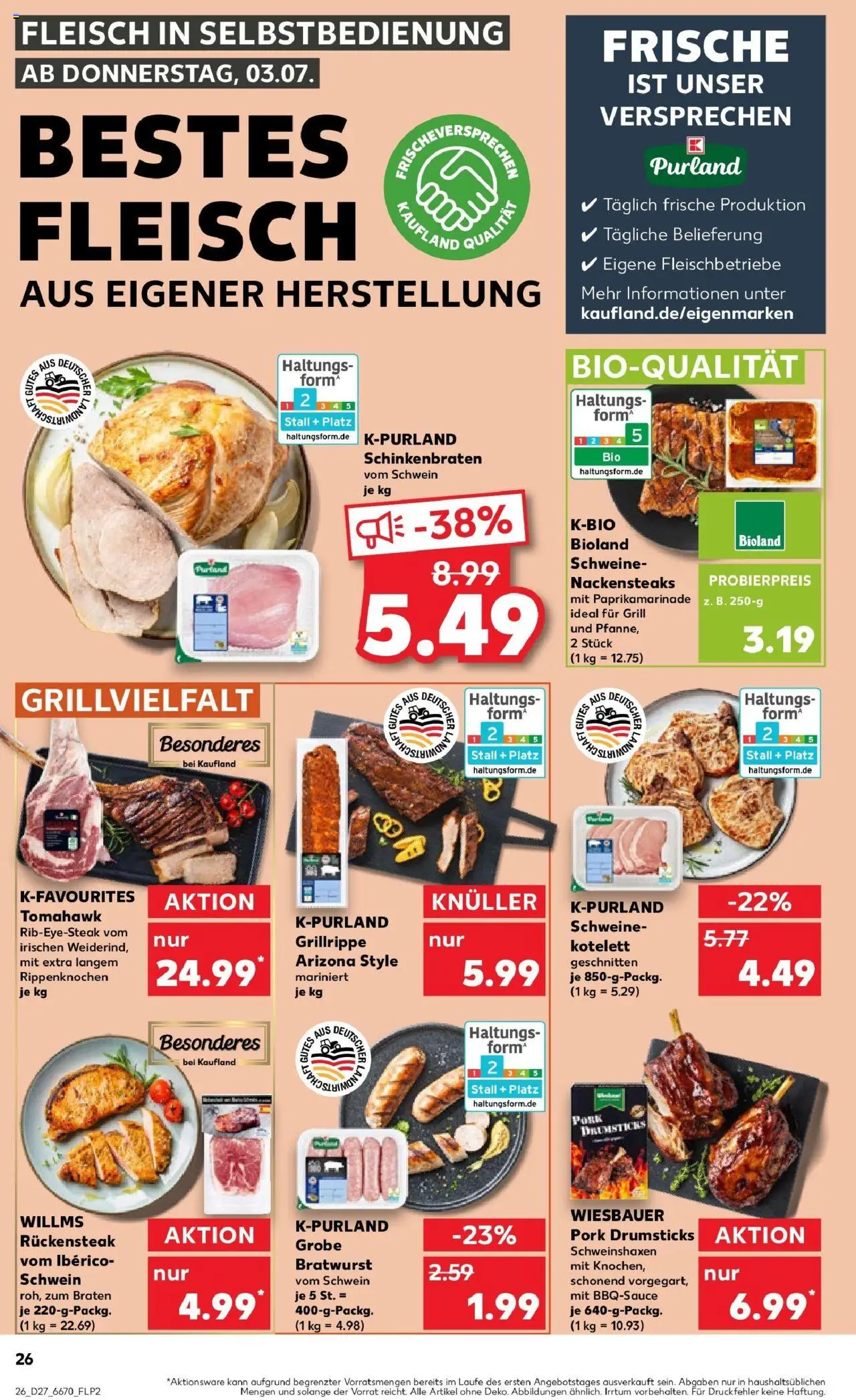 Kaufland prospekt Mayen	 - gültig ab dem 03.07.2025 | Seite: 26 | Produkte: Nackensteaks, Grill, Steak, Fleisch