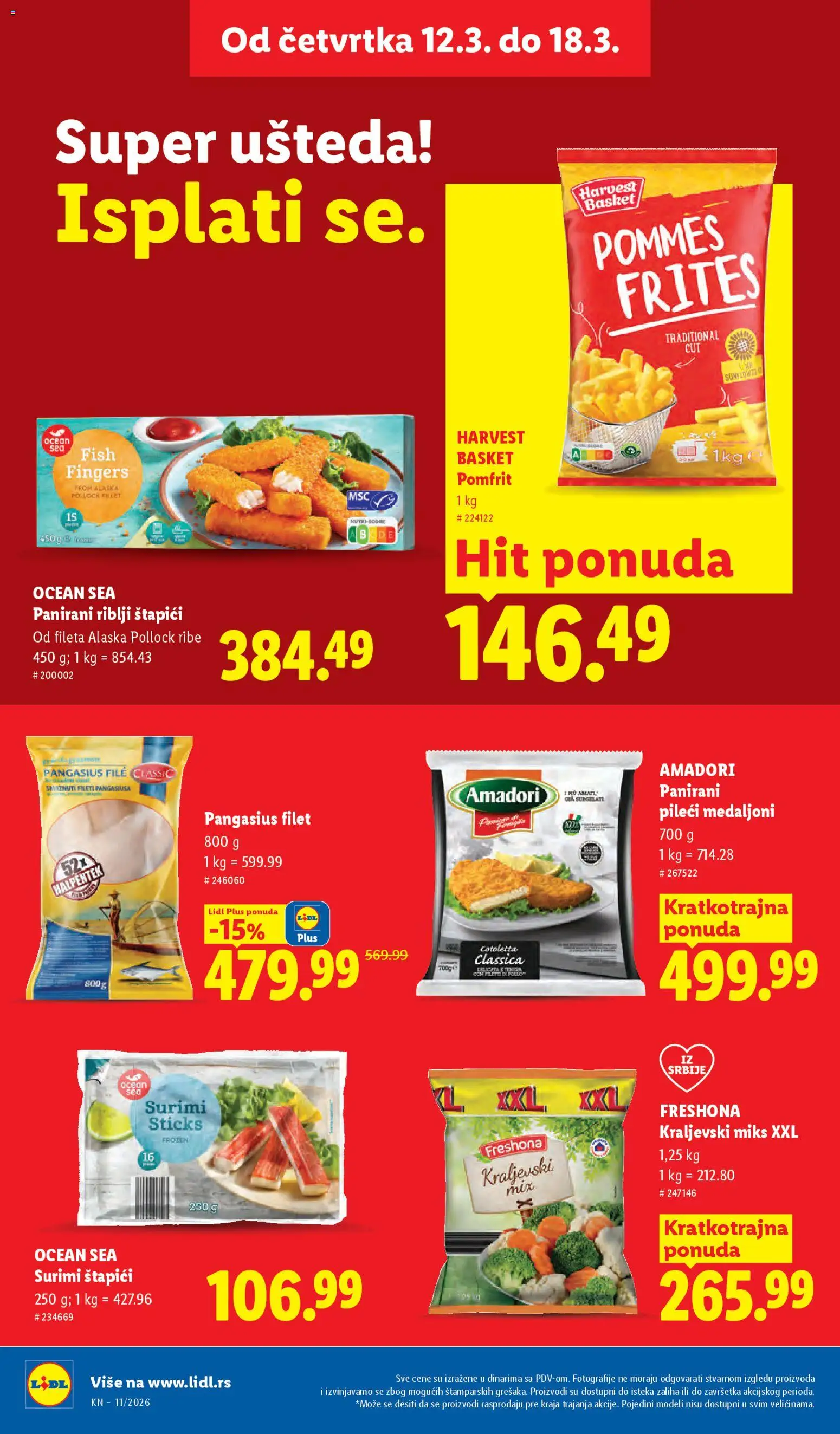 Lidl katalog - važi od 12.03.2026 | Strana: 20 | Proizvode: Riblji štapići, Surimi, Pomfrit