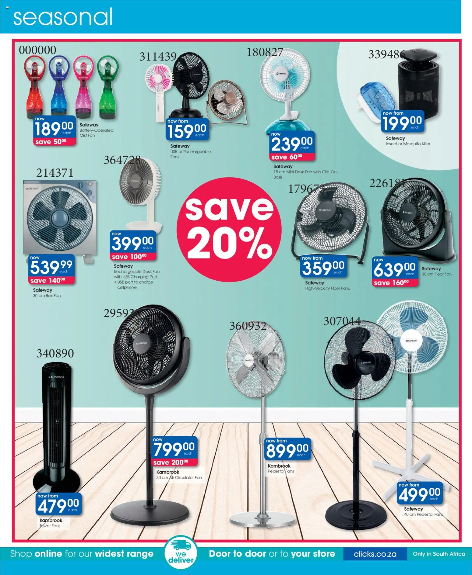 New Clicks catalogue – valid from 23.10.2025 | Page: 6 | Products: Pedestal, Fan, Box, Floor fan